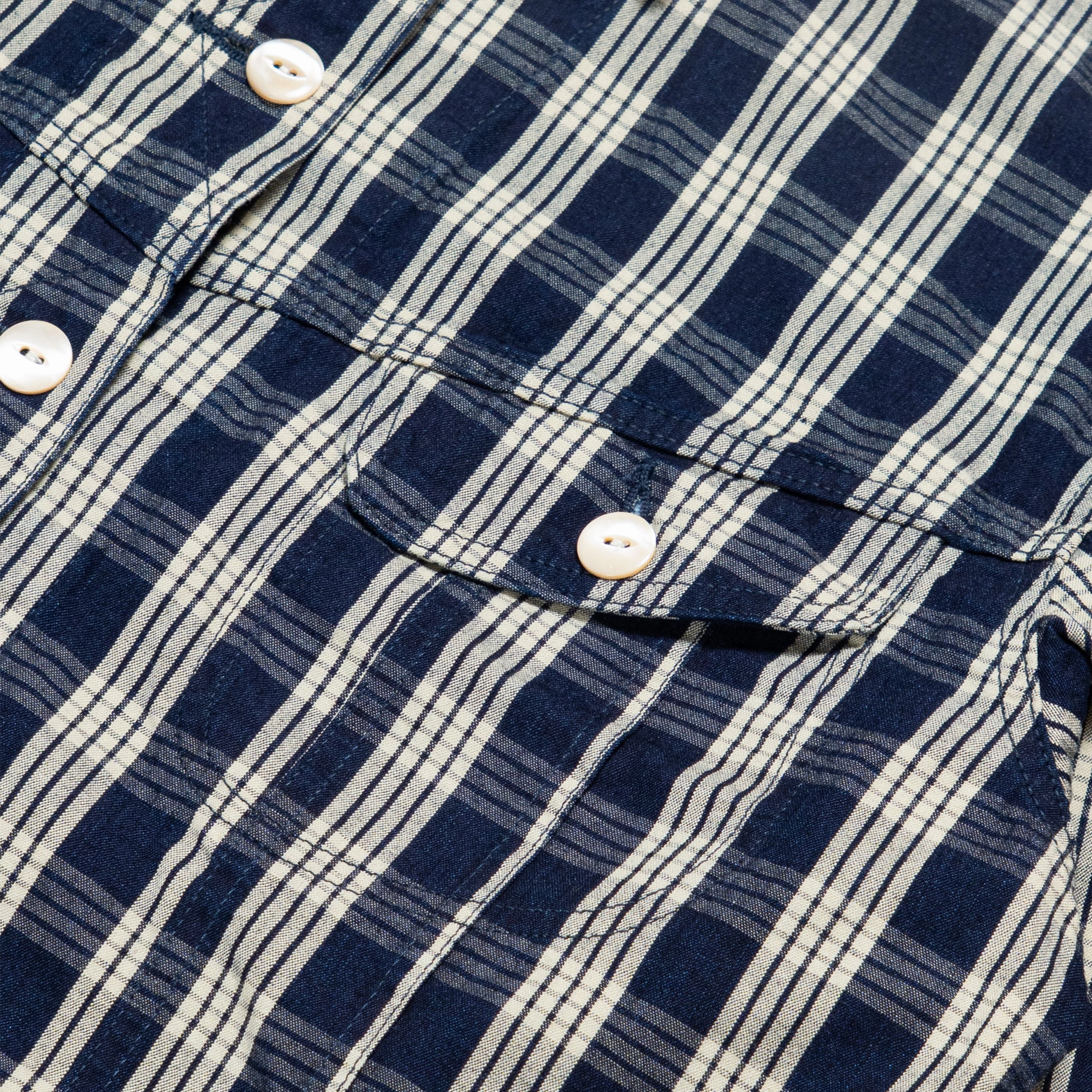 Cash Jacket Check Indigo Stylish Daily Fit