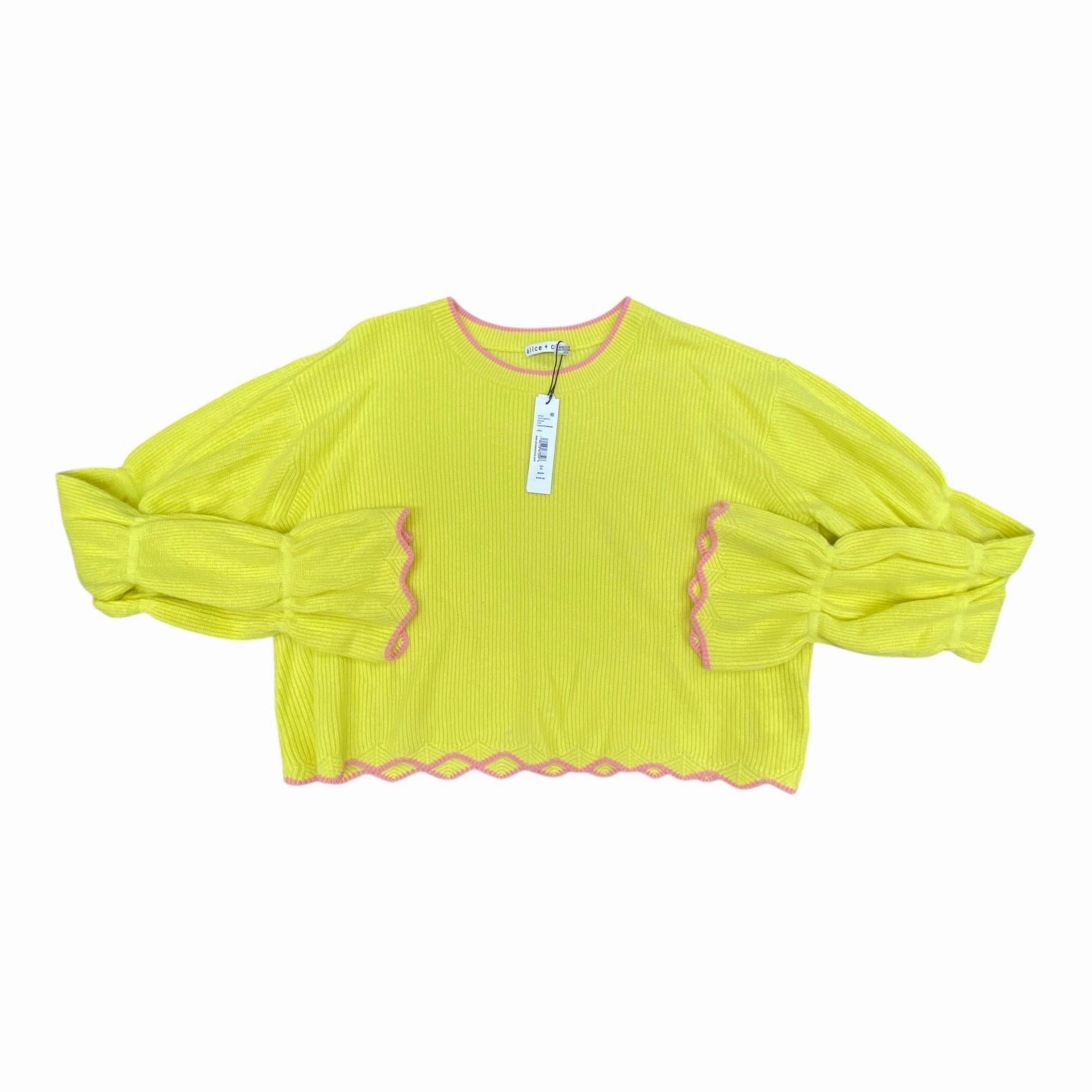Chilly Comfort Look Sweater Designer By Alice   Olivia In Yellow, Size:Xl