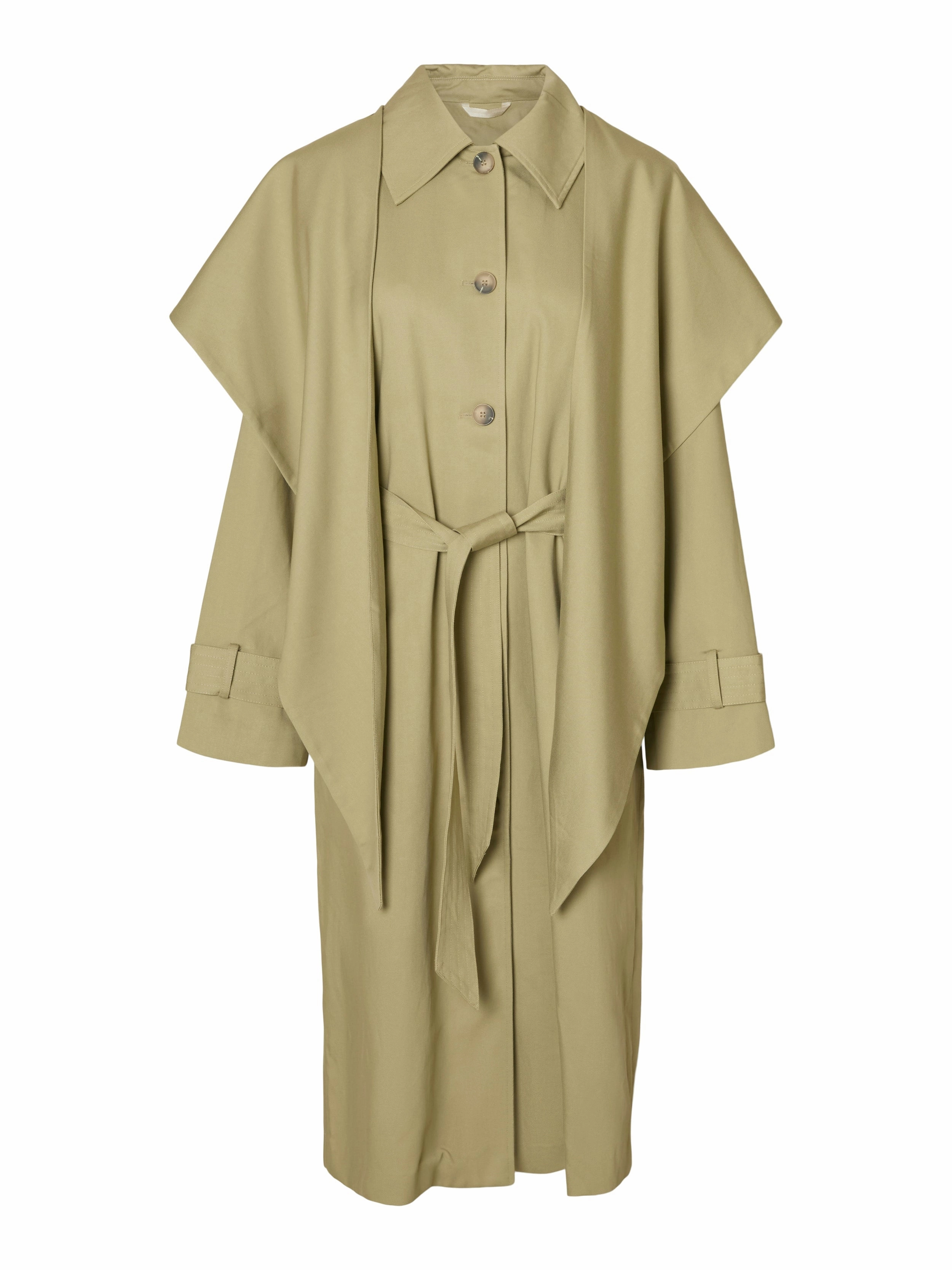 SELECTED Sandra Scarf coat in Slate Green Comfy Street Piece Cold Ready Look