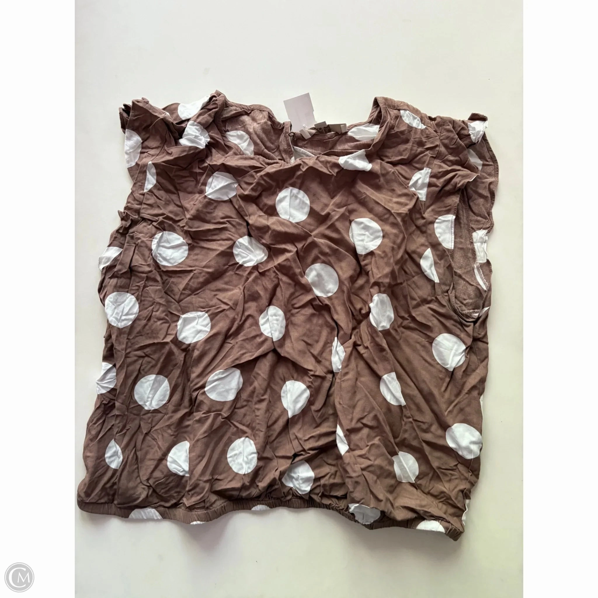 Top Short Sleeve By Loft In Polkadot Pattern, Size: 2x Premium Cotton