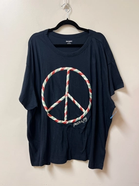 ZeroWaste Production Effortless Wearable Top Short Sleeve By Old Navy In Navy, Size: 3x