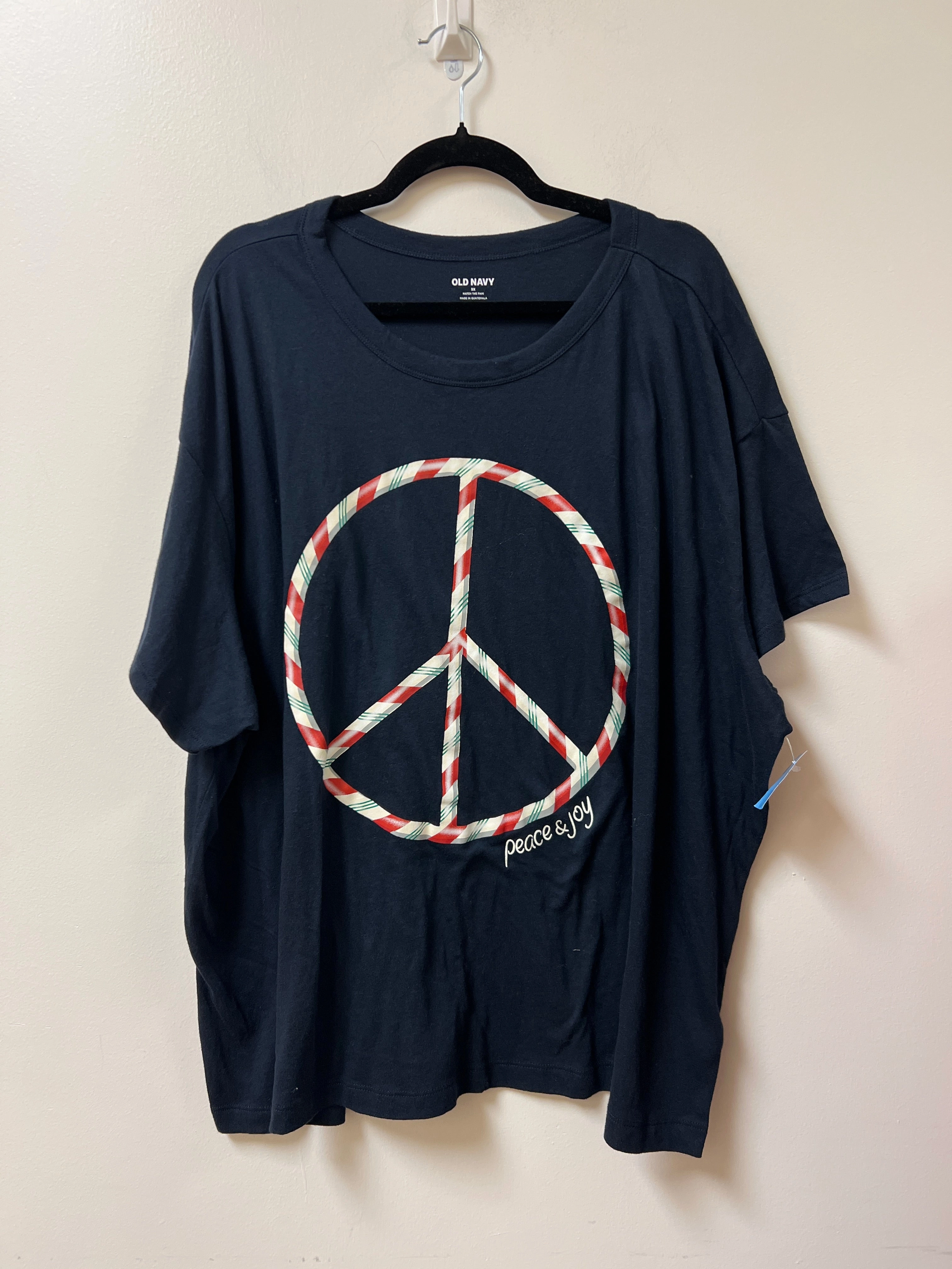 ZeroWaste Production Effortless Wearable Top Short Sleeve By Old Navy In Navy, Size: 3x