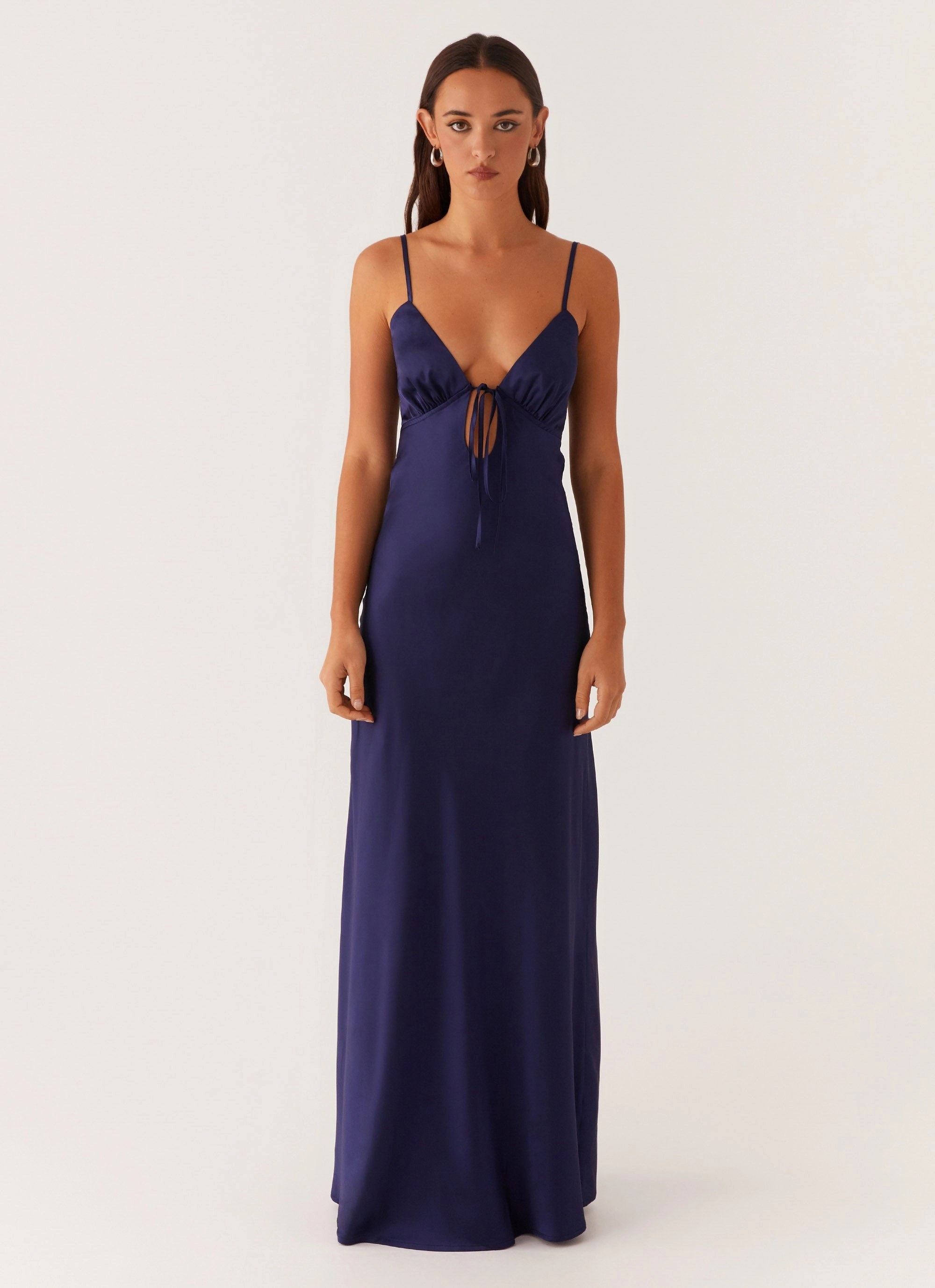 Everyday Piece Flora Satin Maxi Dress - Navy