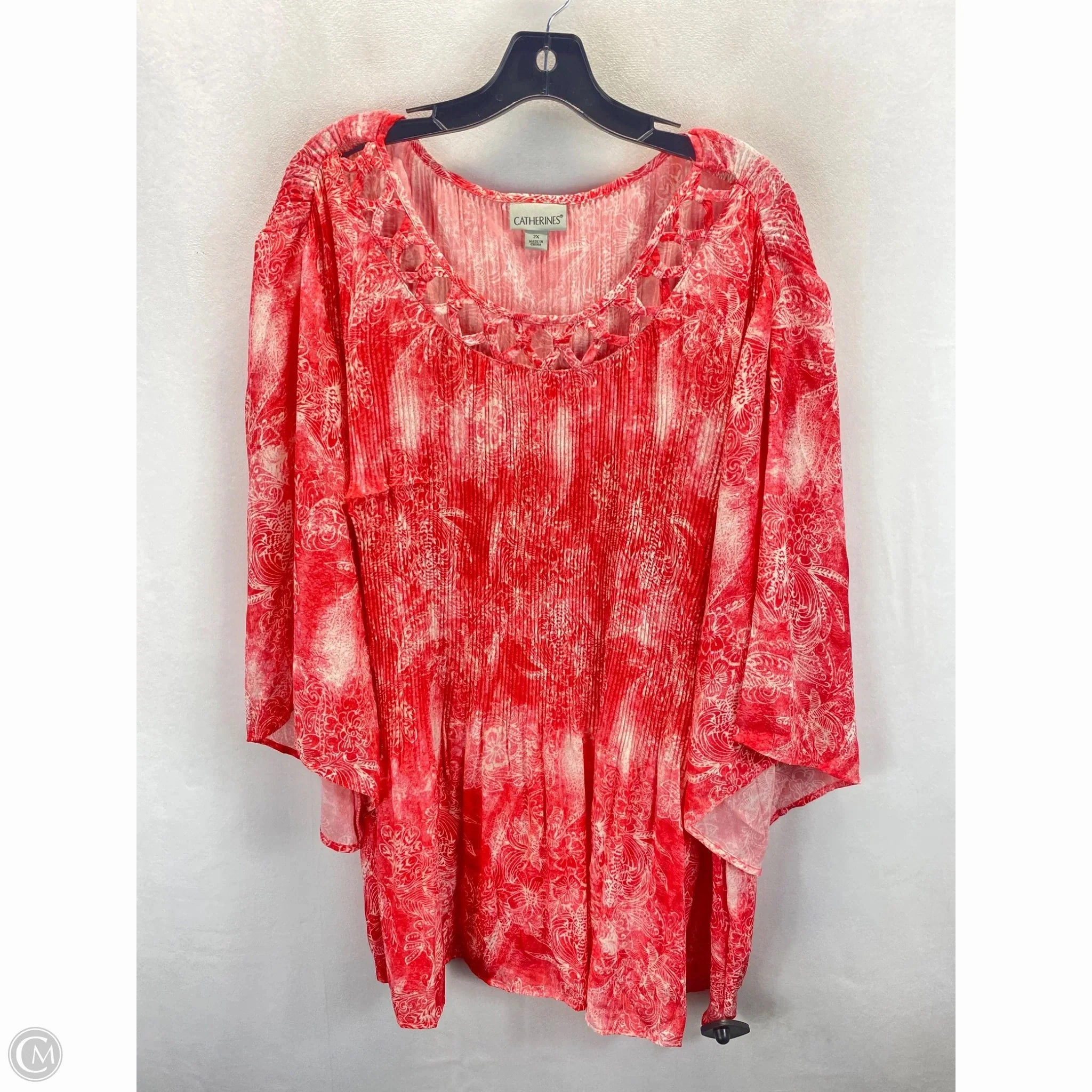 Top Short Sleeve By Catherines In Orange, Size: 2x Soft and Light Wear Breathable and Comfortable