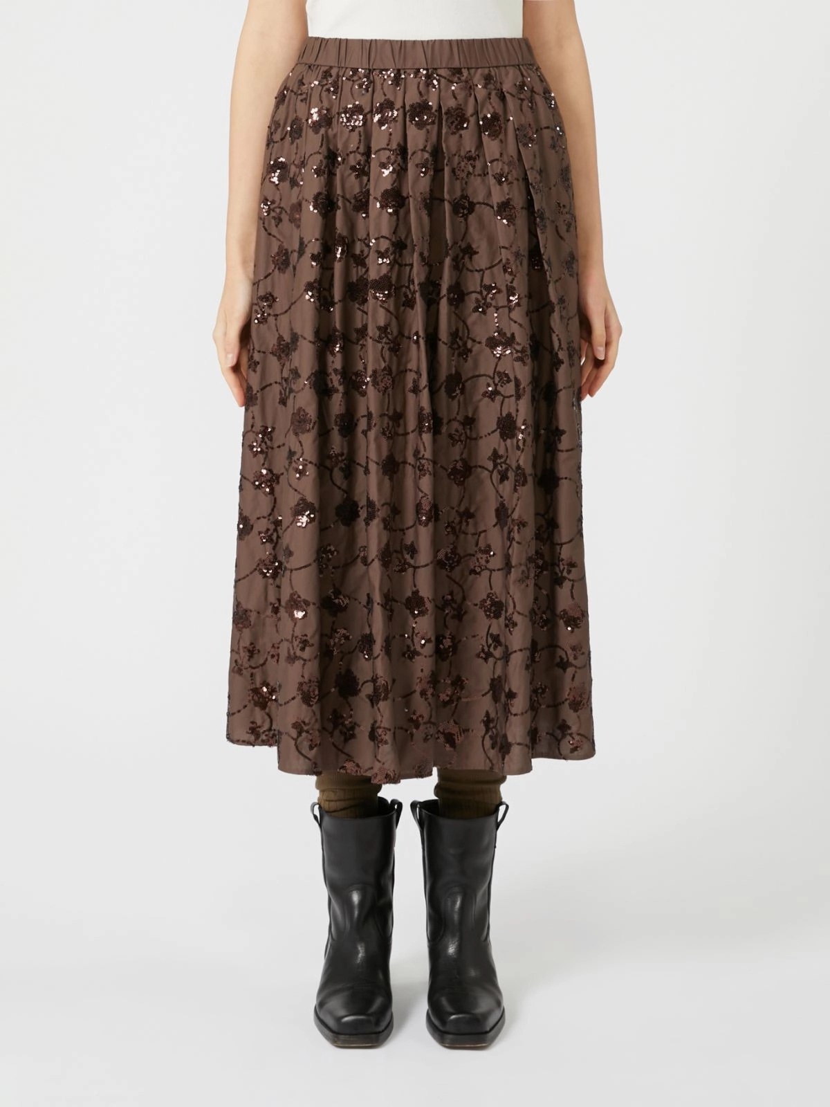 Weekend Max Mara Tempra Embellished Skirt in Chocolate Outfit Moodboard Maternity Friendly