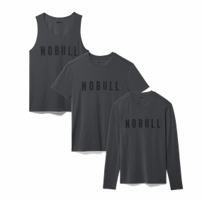 High Collar Option FlexFit Technology Men's NOBULL Mixed Assortment 3 Pack - Charcoal Heather