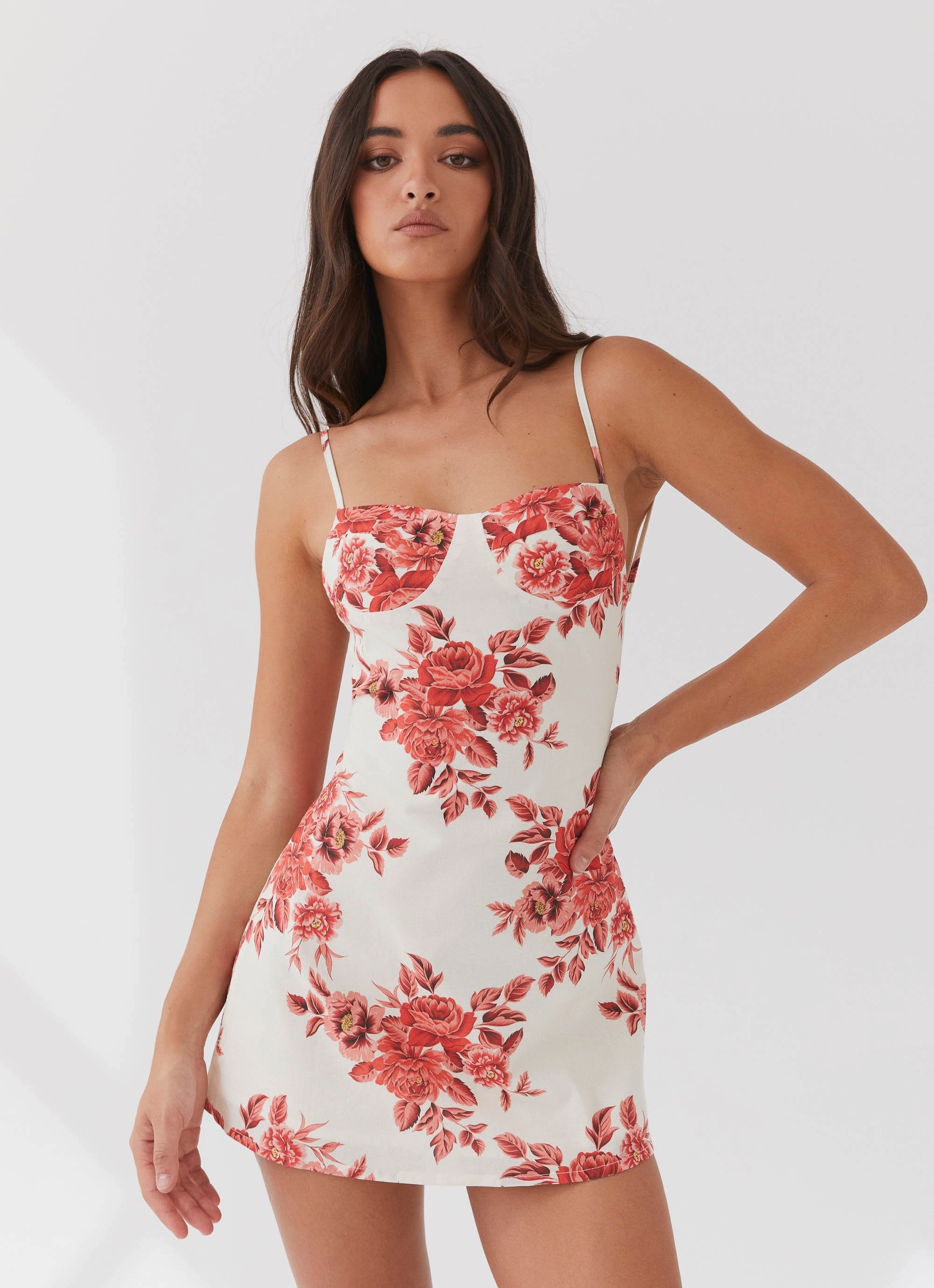 Luxe Fabric Cindi Linen Mini Dress - Rosa Floria