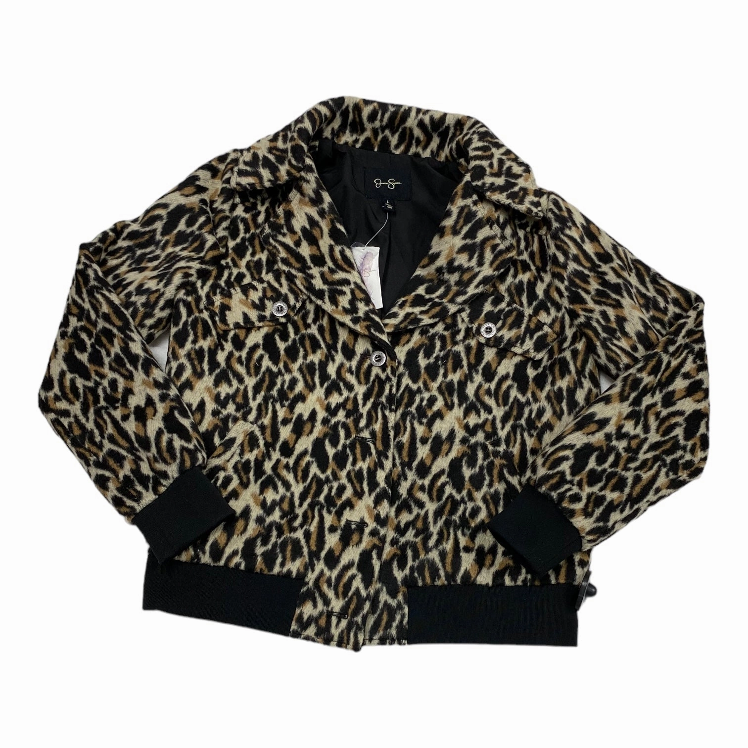 Wrinkle Free Material Jacket Other By Jessica Simpson In Animal Print, Size: S