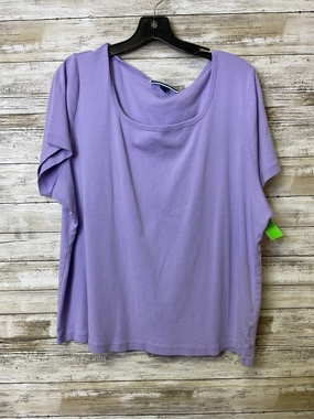 Top Ss Basic By Karen Scott In Purple, Size:3X brandable