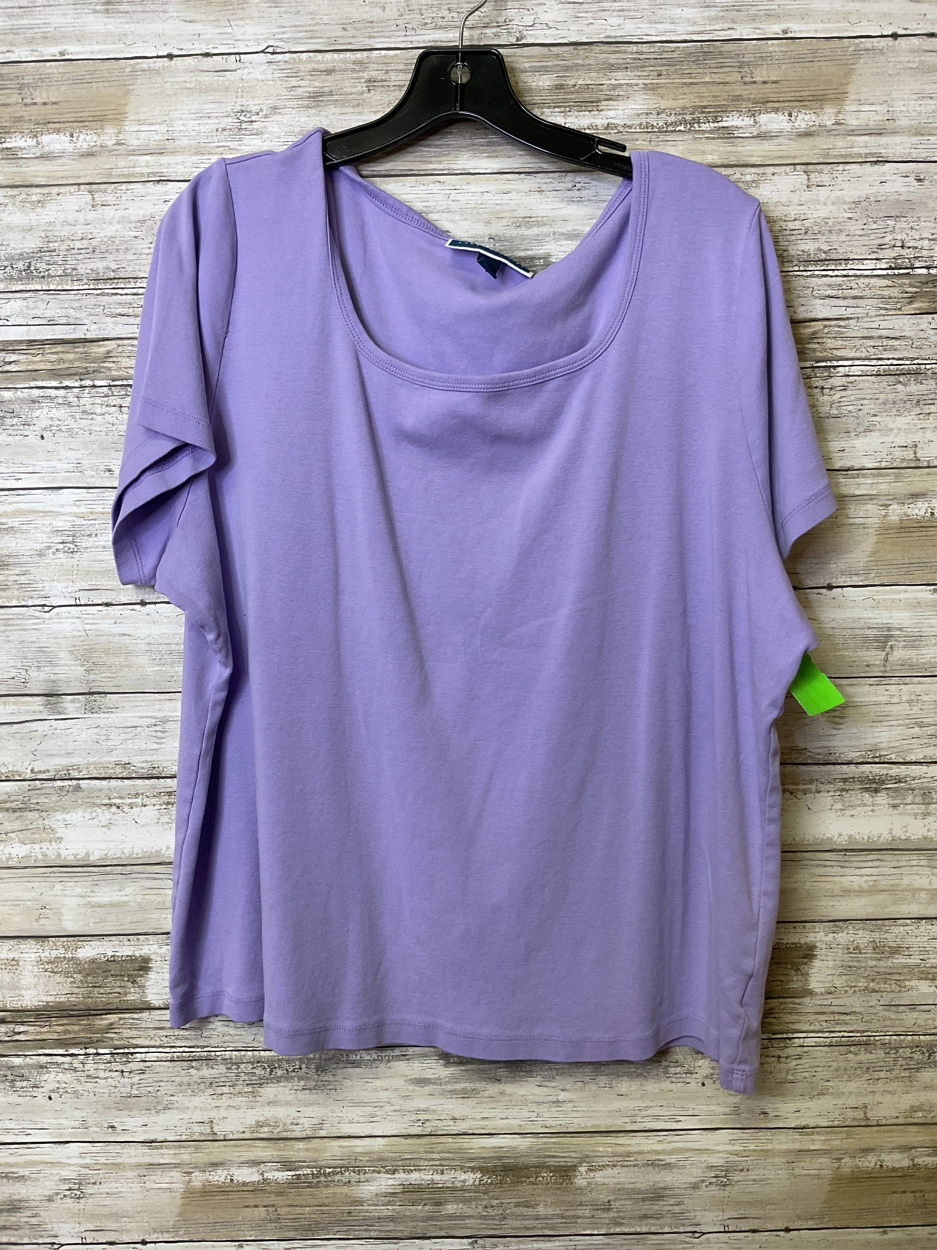 Top Ss Basic By Karen Scott In Purple, Size:3X brandable