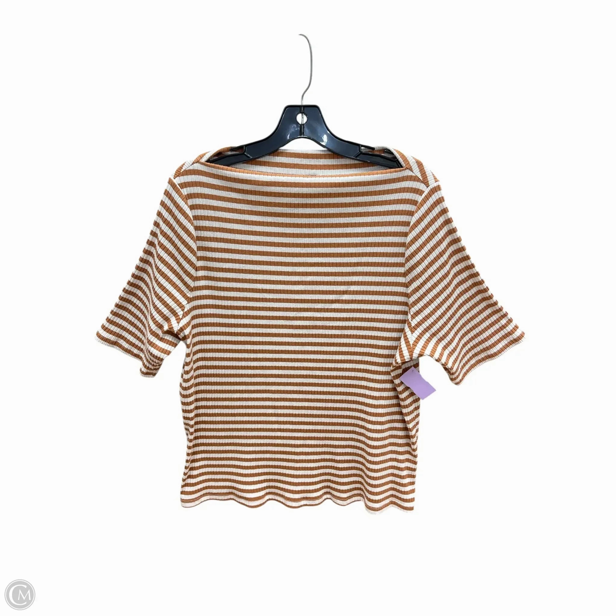 Top Short Sleeve By Old Navy In Orange & White, Size: 3x Timeless Appeal QuickDry