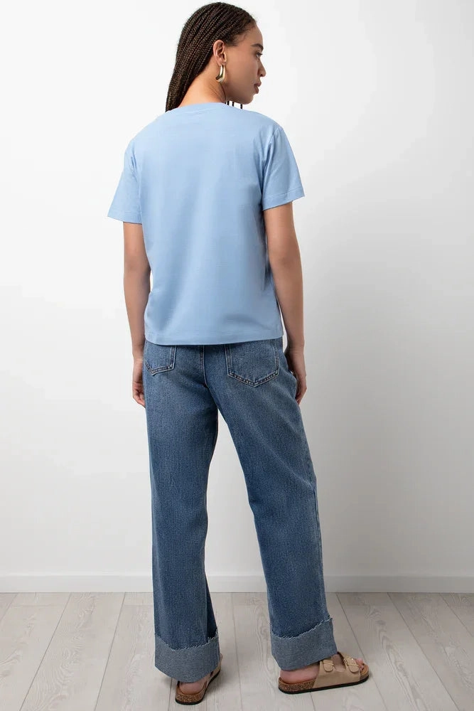 SoftLining Crew Neck Short Sleeve Regular Fit T-Shirt Blue