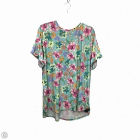 StretchComfortWeave Top Short Sleeve By Heimish Usa In Floral Print, Size: 2x