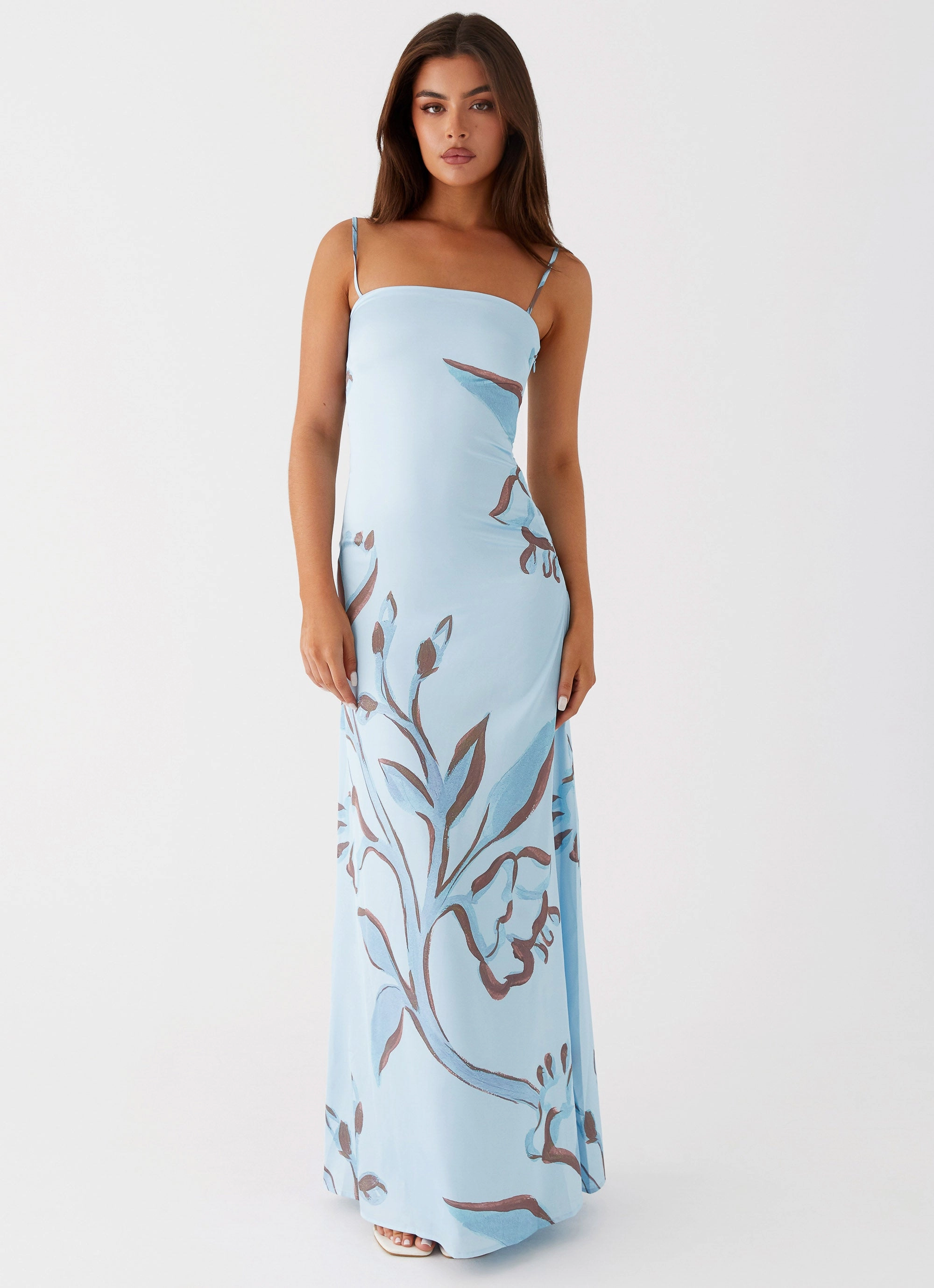 Aster Bloom Maxi Dress - Blue Floral Calm Mood