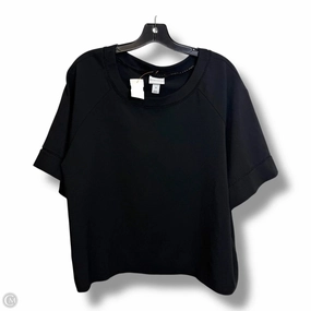 Top Short Sleeve By Ava & Viv In Black, Size: 1x Quick-Dry Fabric Natural Fiber Blend
