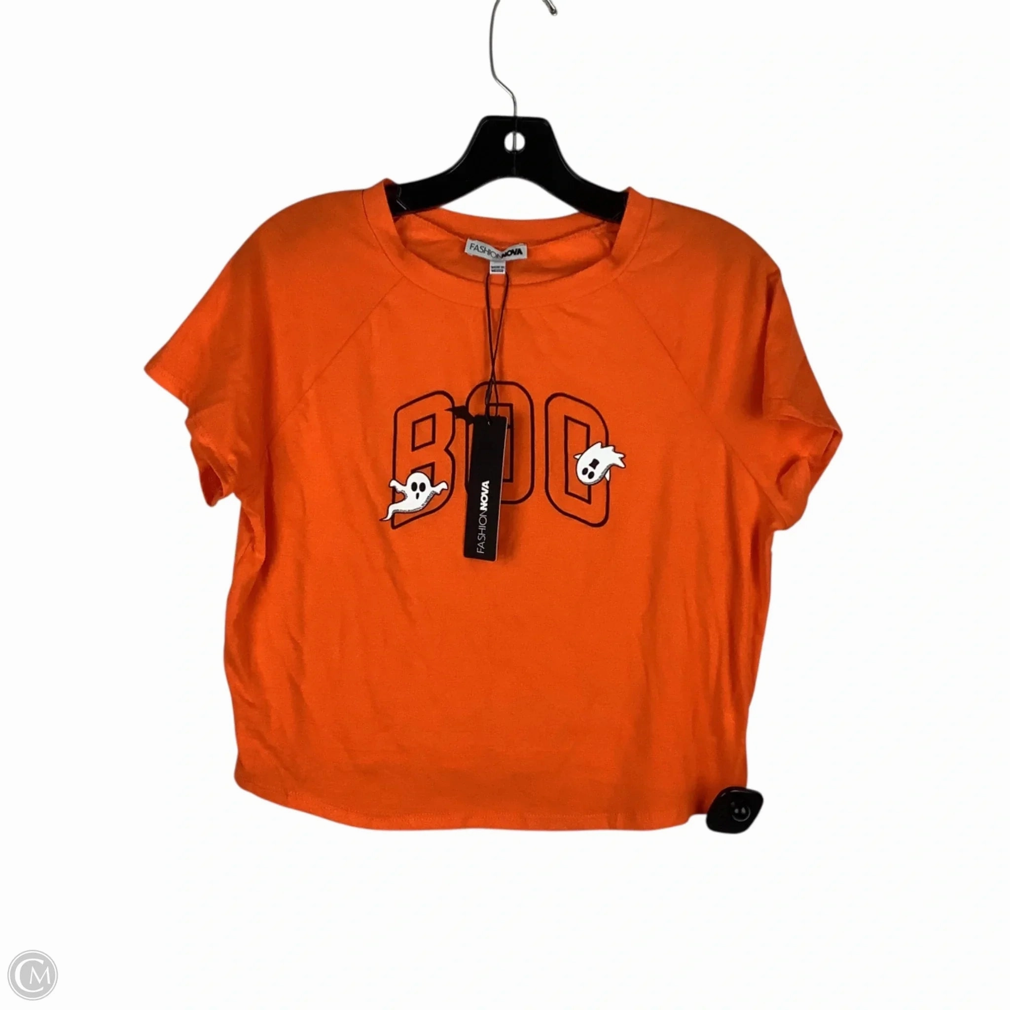 Top Short Sleeve Basic By Fashion Nova In Orange, Size: 1x Practical Comfort Trendy Layering