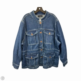 Windproof Insulated Coat Casual Fit Layer Jacket Denim By Lane Bryant In Blue Denim, Size: 5x
