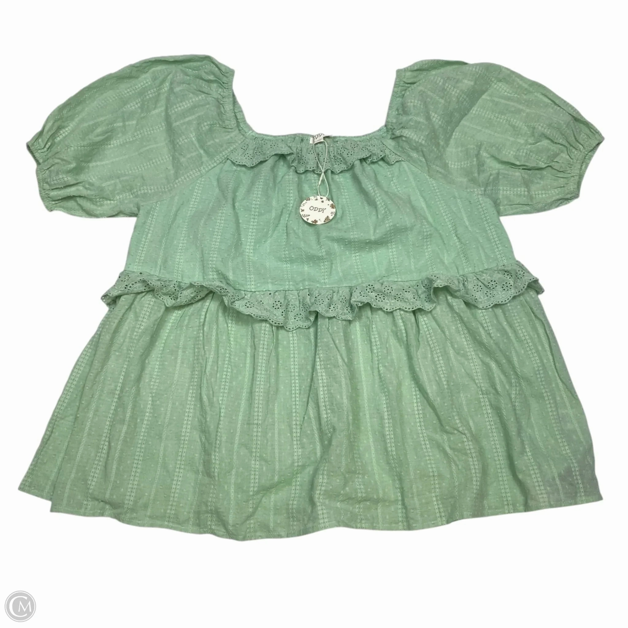 Top Short Sleeve By Oddi In Green, Size: 1x Effortless Fit AntiStaticFinish