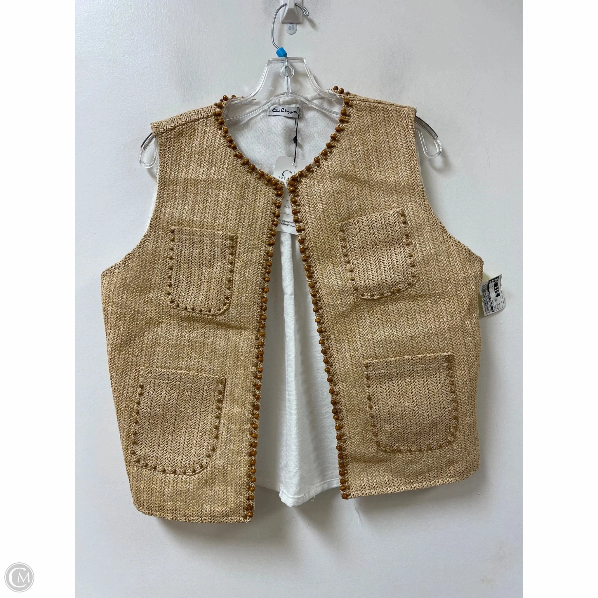 Vest Other By Clothes Mentor In Cream, Size: M HypoallergenicMaterial