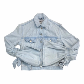 Durable Water Repellent Finish Rugged Style Jacket Denim By Denim And Company In Blue Denim, Size:0