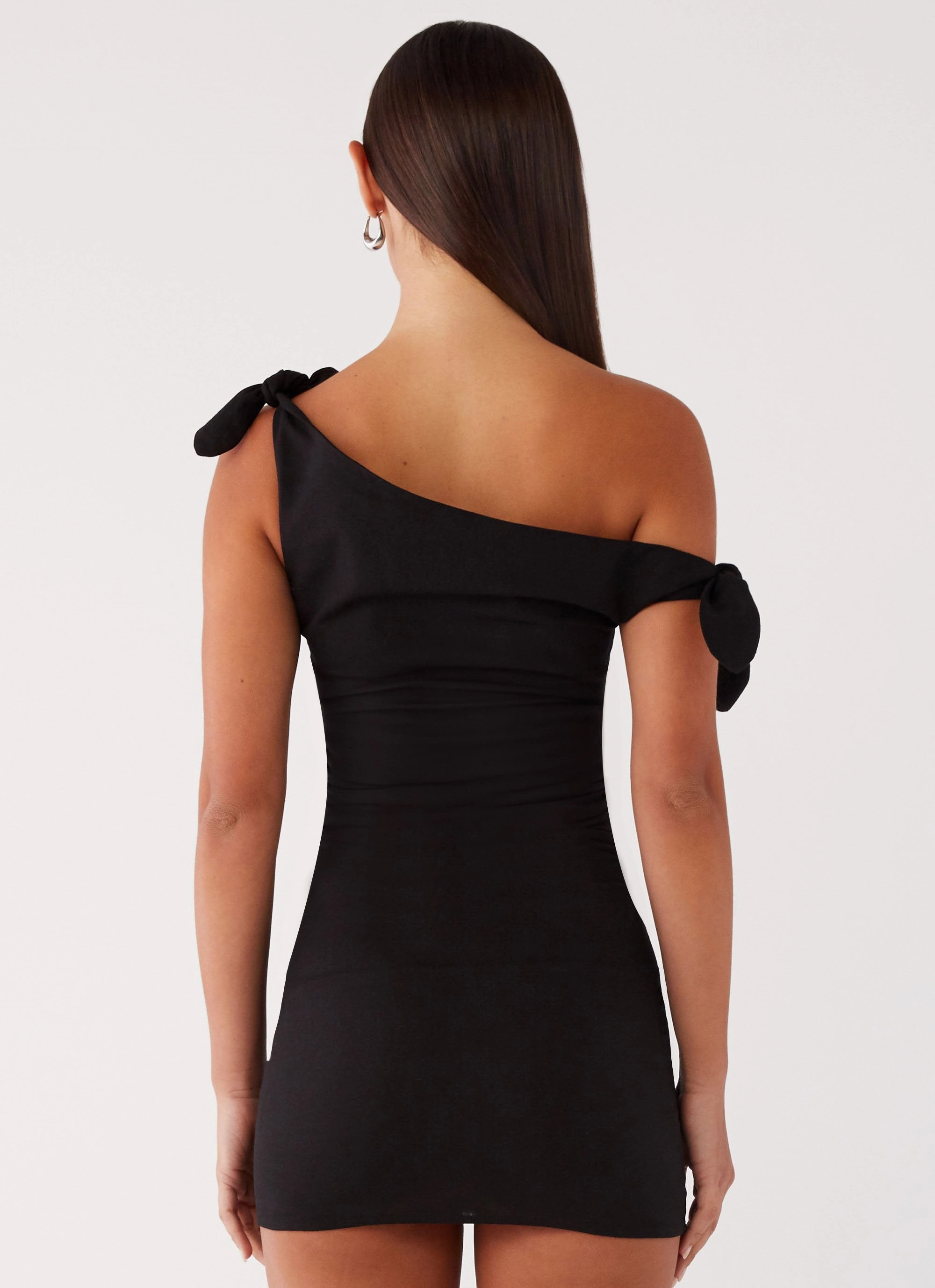 Evening Motion Amazonia Linen Mini Dress - Black