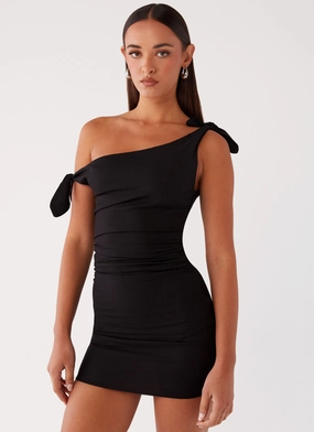 Amazonia Linen Mini Dress - Black Recycled-Material