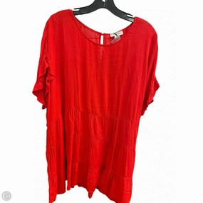 Top Short Sleeve By Andree By Unit In Red, Size: 1x Easy-to-Style Top Weekend Comfort