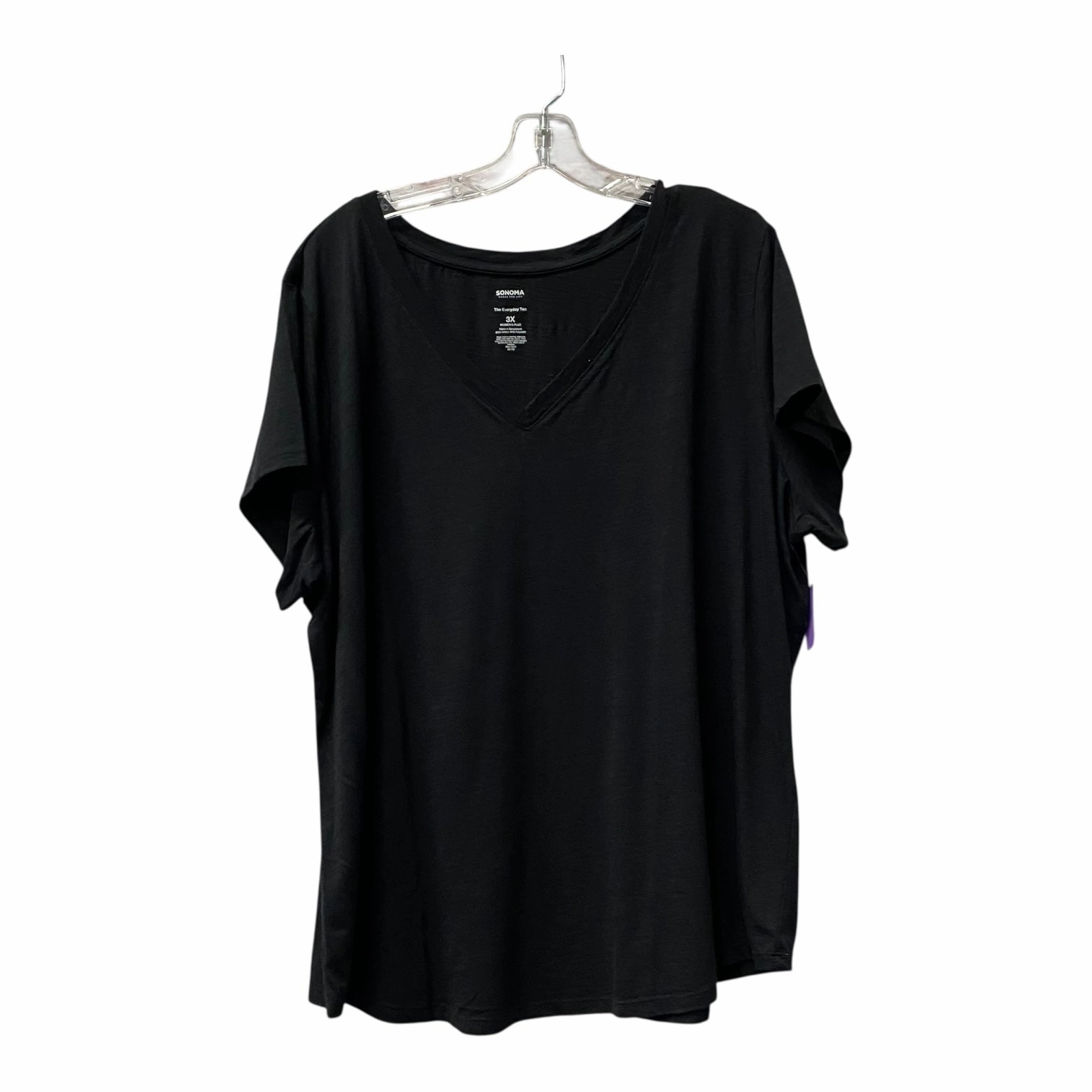 Comfy Base Seasonal Comfort Style Top Ss Basic By Sonoma In Black, Size:3X
