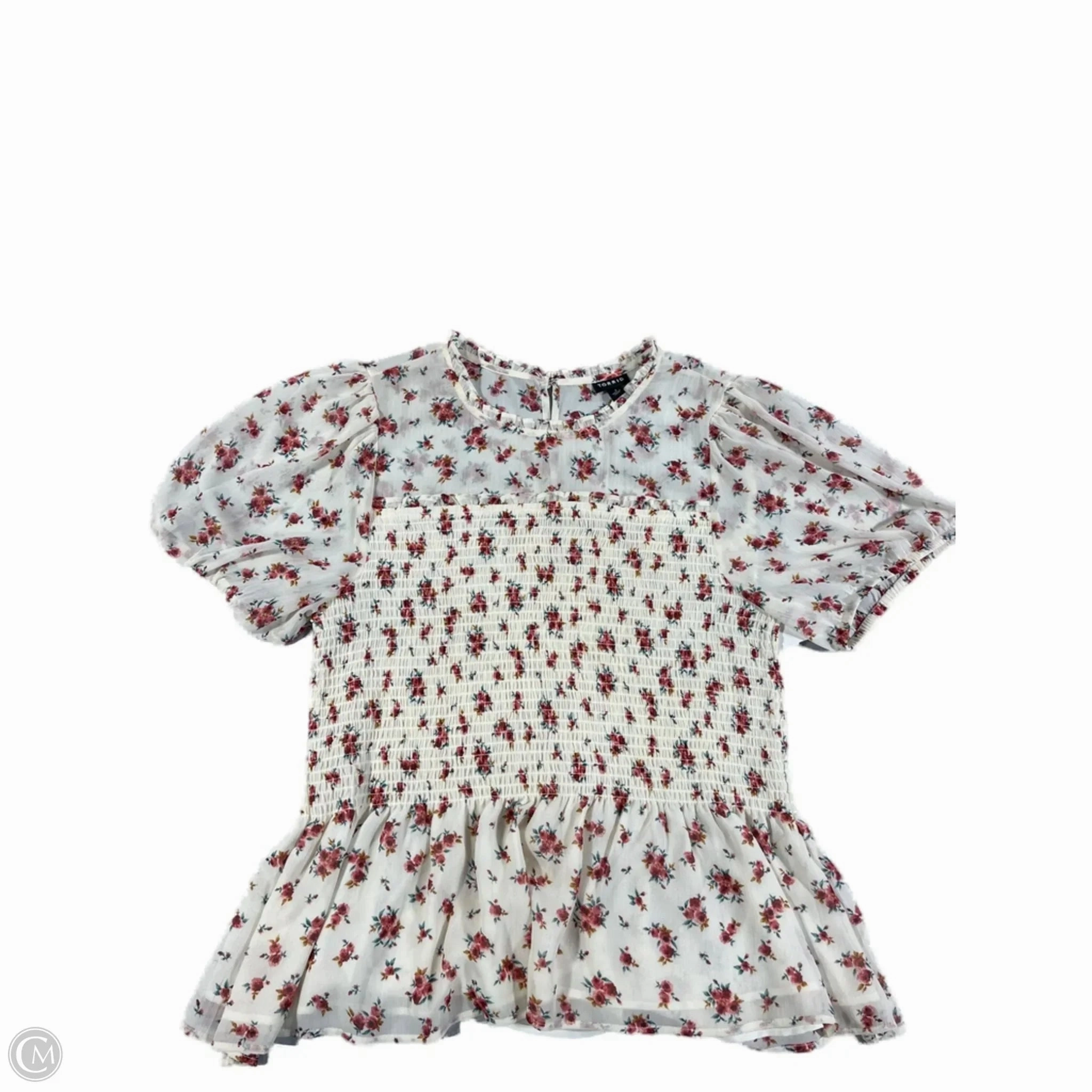 Teenager fashion Affordable Fashion Top Short Sleeve By Torrid In Floral Print, Size: 1x