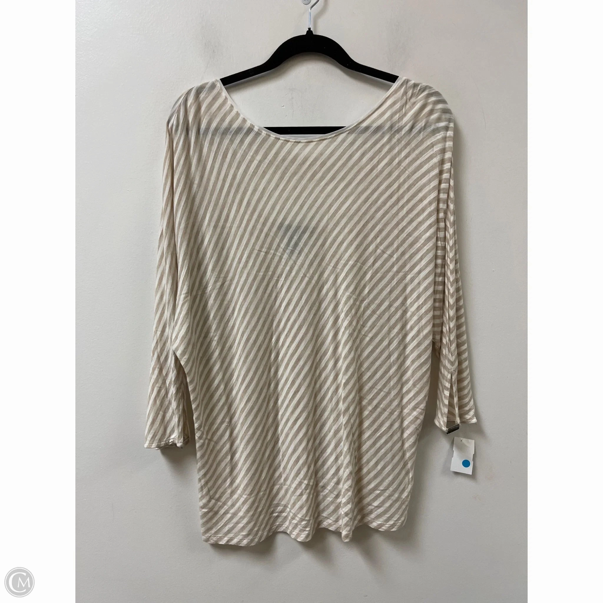 Top Short Sleeve By White House Black Market In Striped Pattern, Size: Xl Temperature Control Fabric