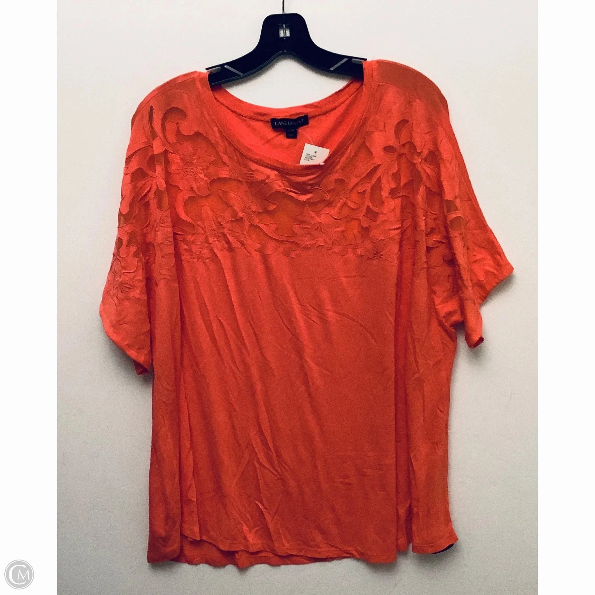 Top Short Sleeve By Lane Bryant In Orange, Size: 2x Soft Touch Texture Layering Comfort Wear