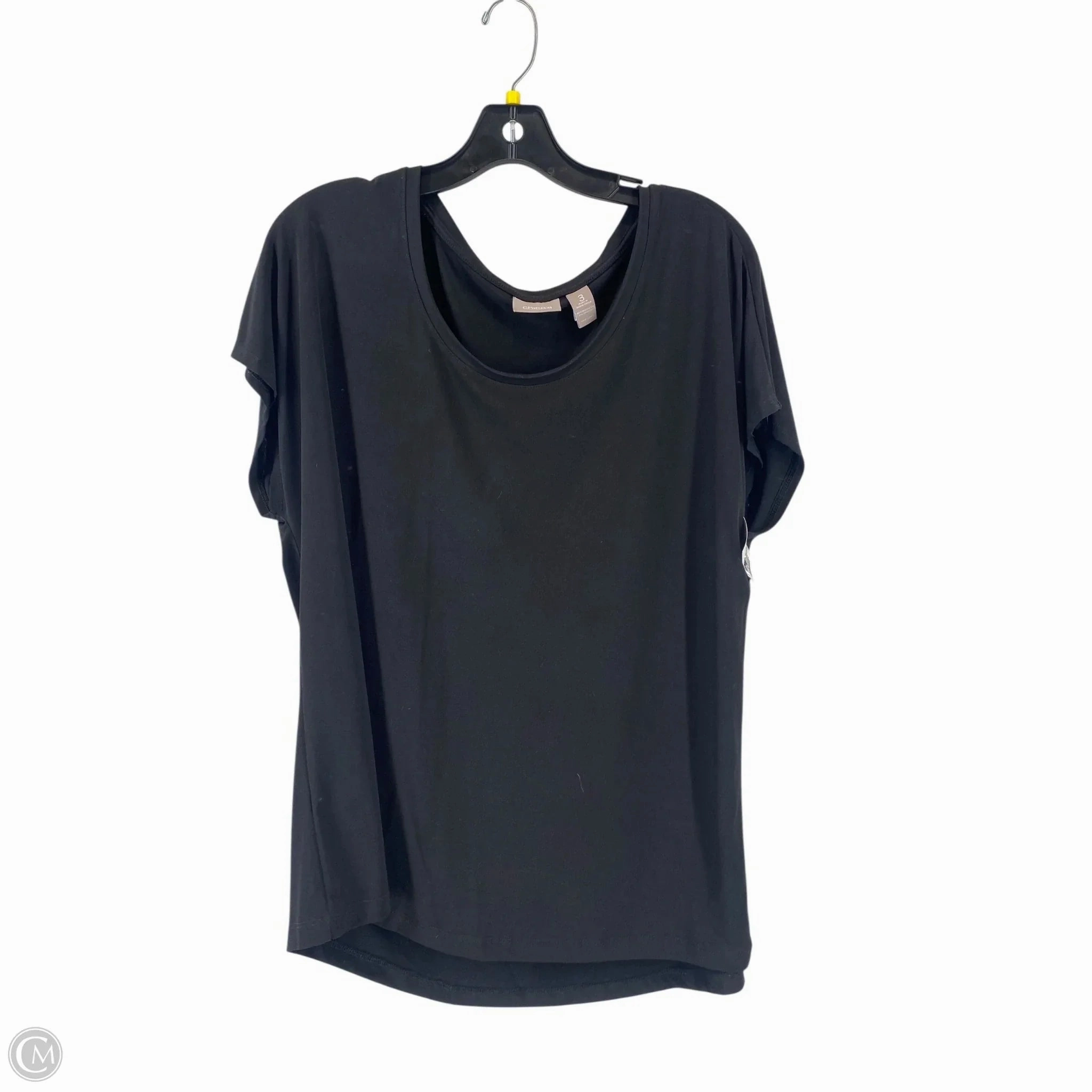 Top Short Sleeve By Chicos In Black, Size: Xl Hygroscopic Fiber Award-winning