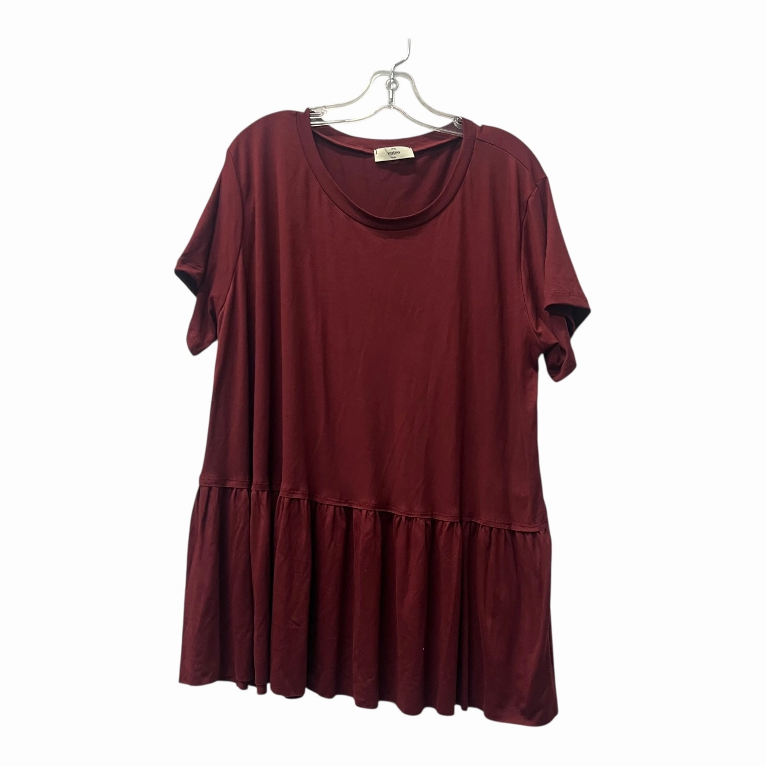 Top Ss By Entro In Red, Size:1X Minimalist Layer Minimalist Wear