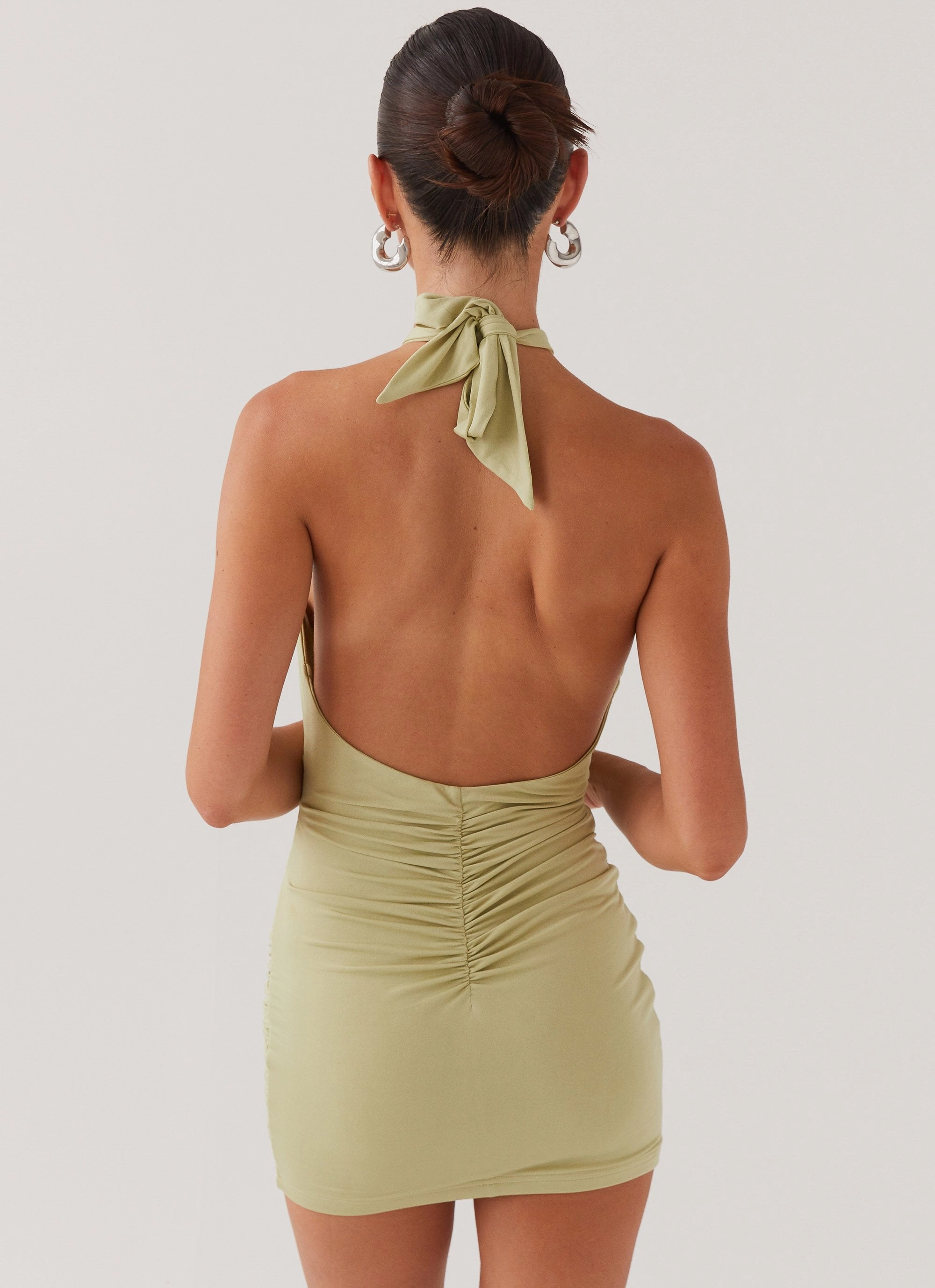 Motion Light Samara Halterneck Mini Dress - Sage