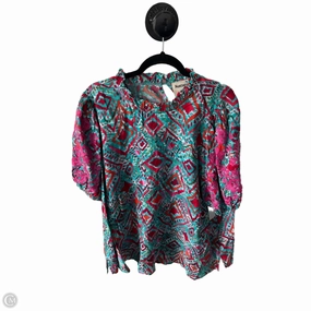 Durable Material Top Short Sleeve By Savanna Jane In Blue & Pink, Size: 1x