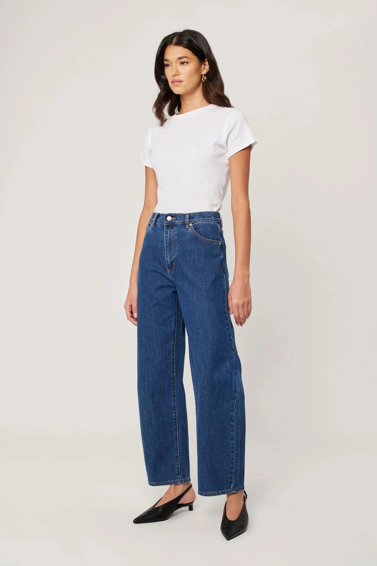 AllDayComfort Gigi Forever Blue Mid Barrel Jean