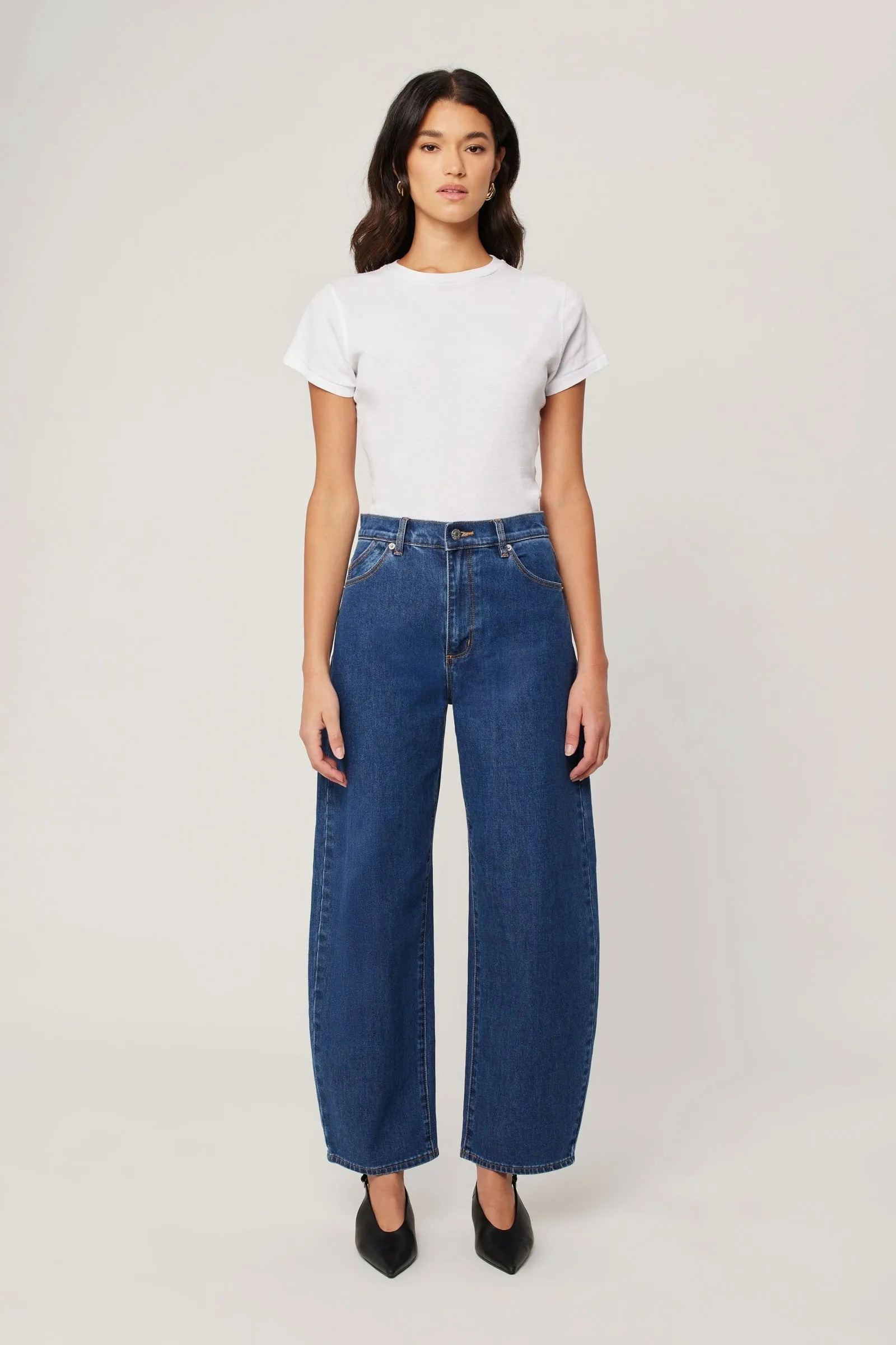 Chill Fit FlexibleStretchWeave Gigi Forever Blue Mid Barrel Jean