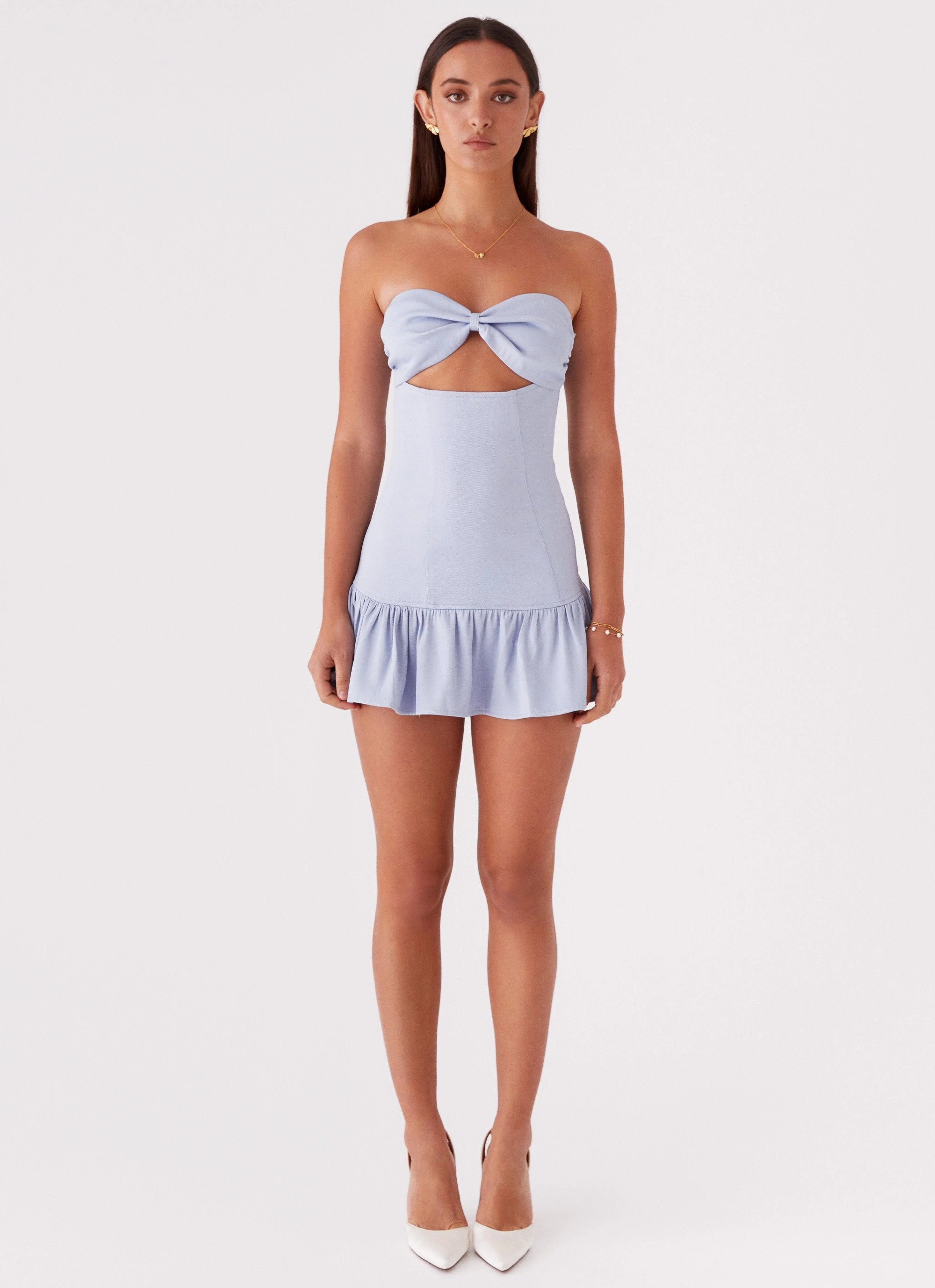 Trendy Appearance Sporty Look Gigi Frill Mini Dress - Blue