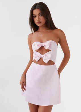Girl Crush Bow Mini Dress - Pink Midnight Mood