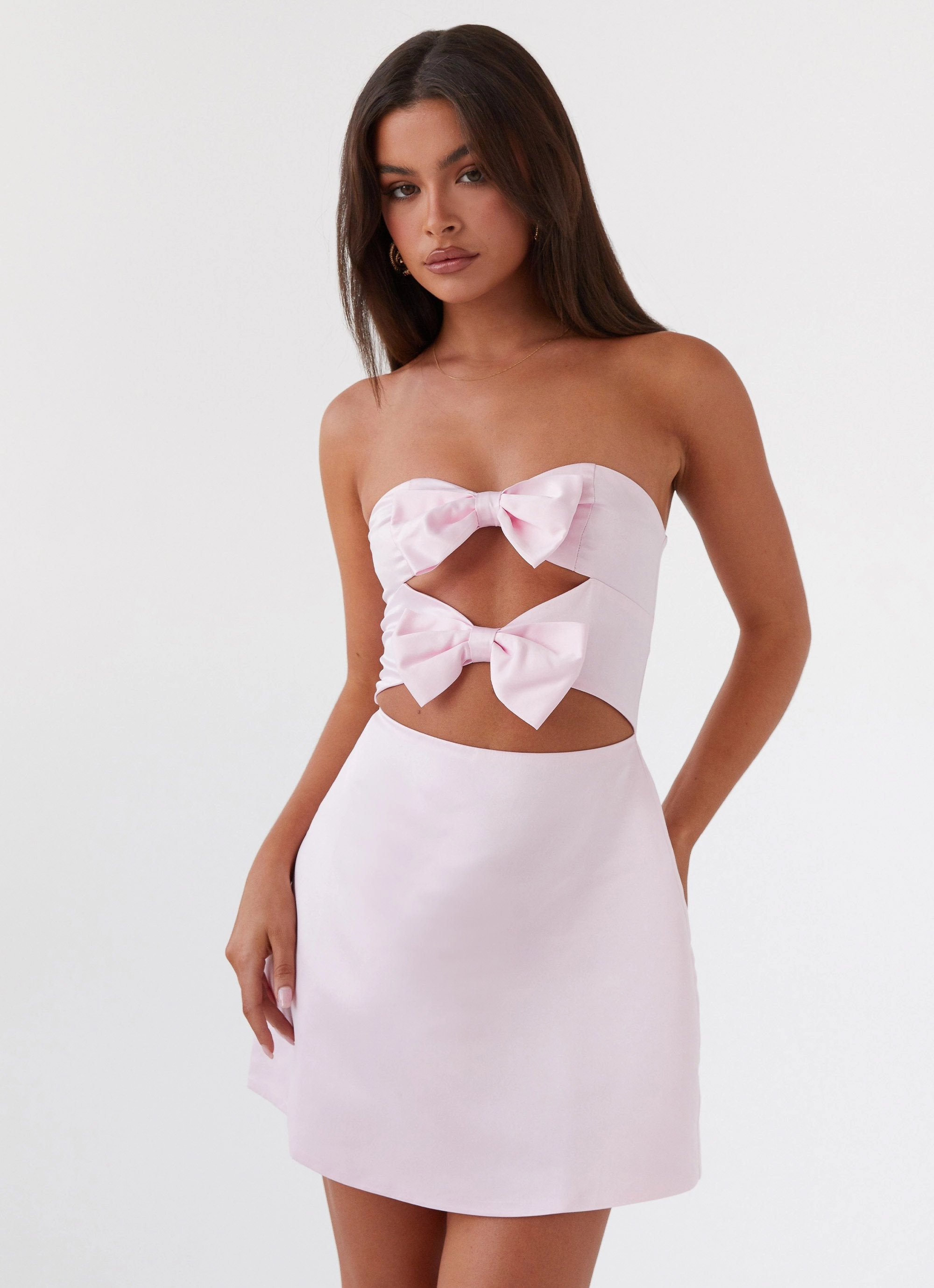 Girl Crush Bow Mini Dress - Pink Midnight Mood