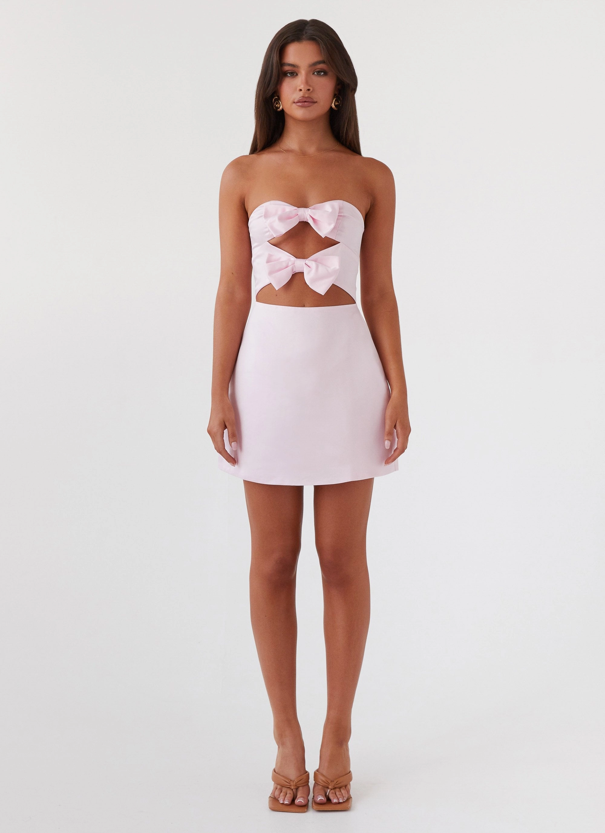 Girl Crush Bow Mini Dress - Pink Polished Edge Effortless weekend dress