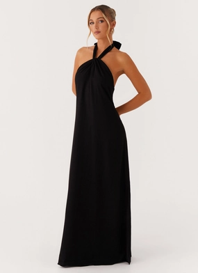 Golden Child Linen Maxi Dress - Black Day Outfit
