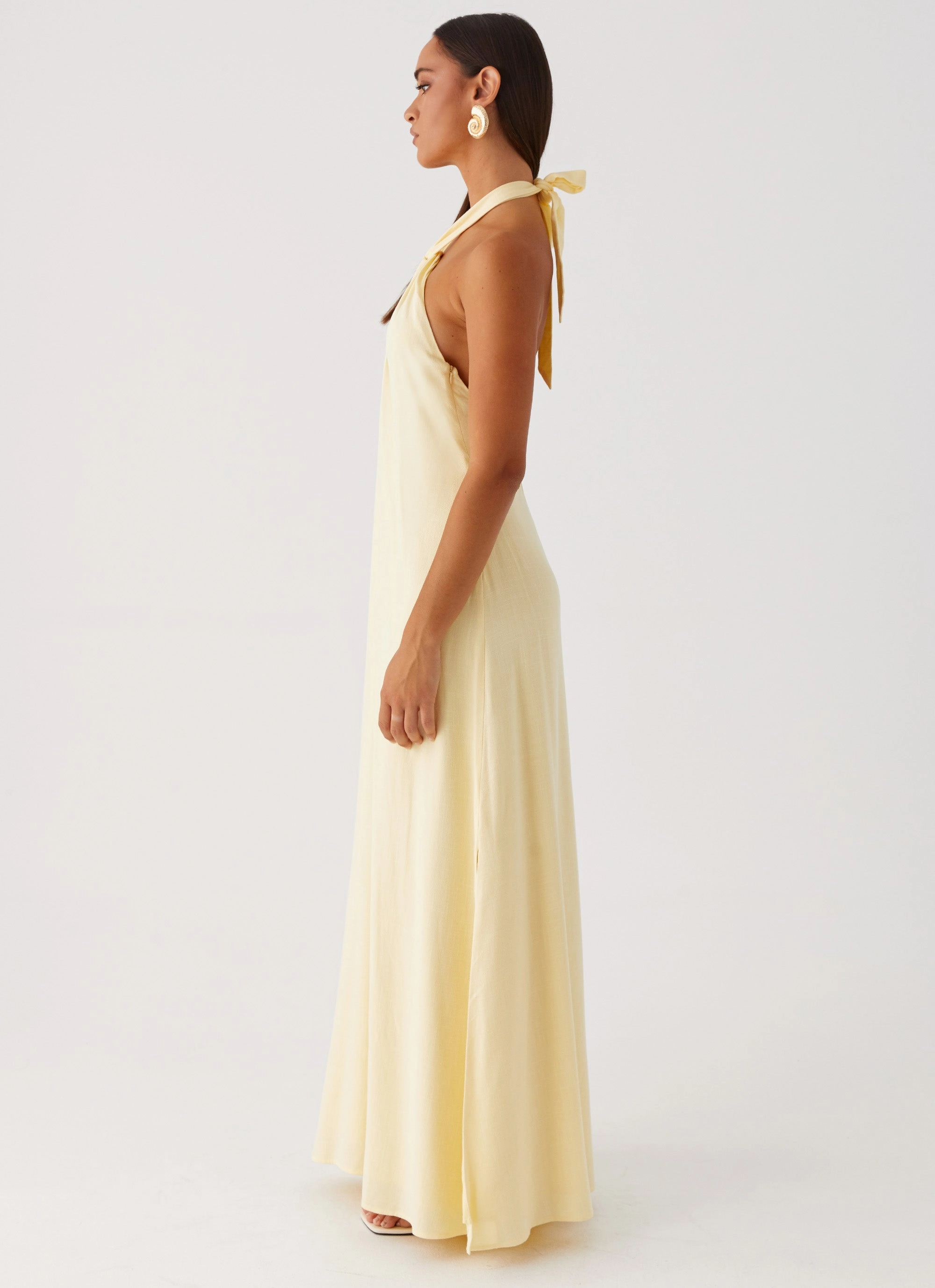 Golden Child Linen Maxi Dress - Yellow Work Vibes