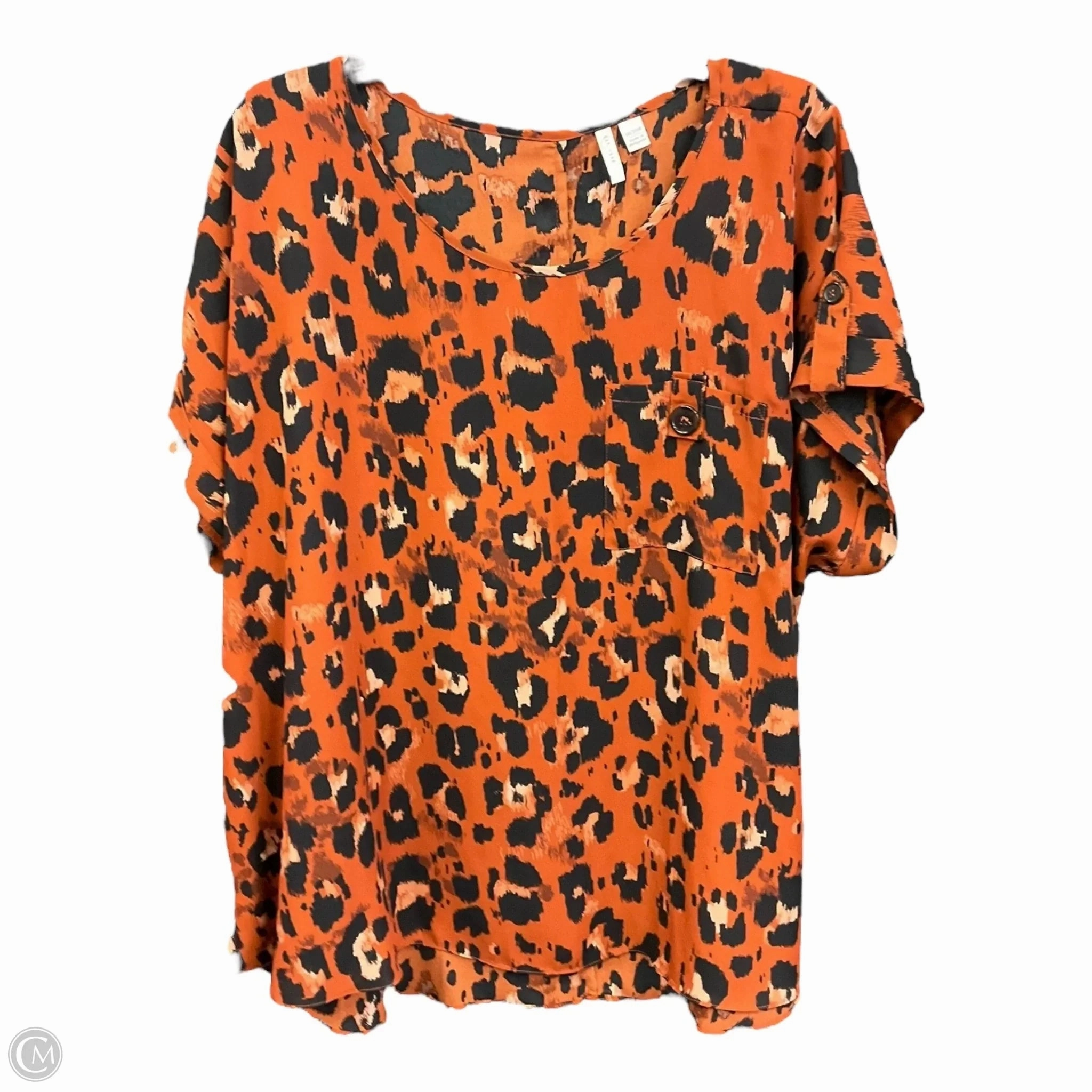 Top Short Sleeve By Clothes Mentor In Animal Print, Size: 1x Fashion Essential
