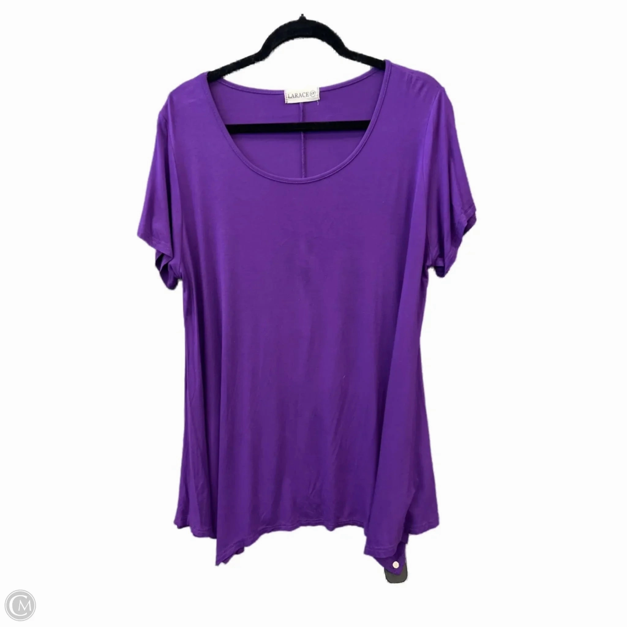 Chilly Comfort Wear Top Short Sleeve Basic By Clothes Mentor In Purple, Size: 3x