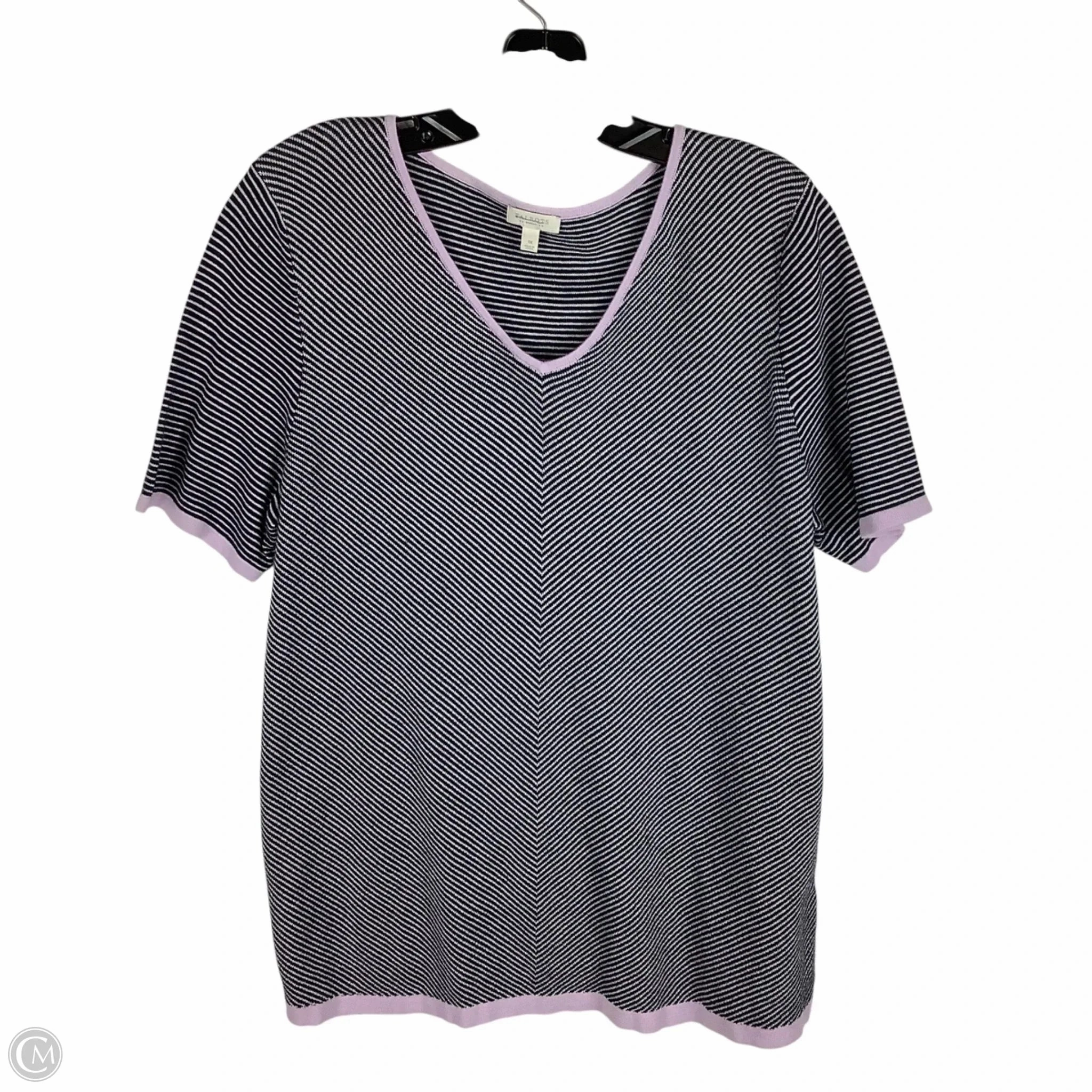 Quick Layer Top Short Sleeve By Talbots In Striped Pattern, Size: 1x