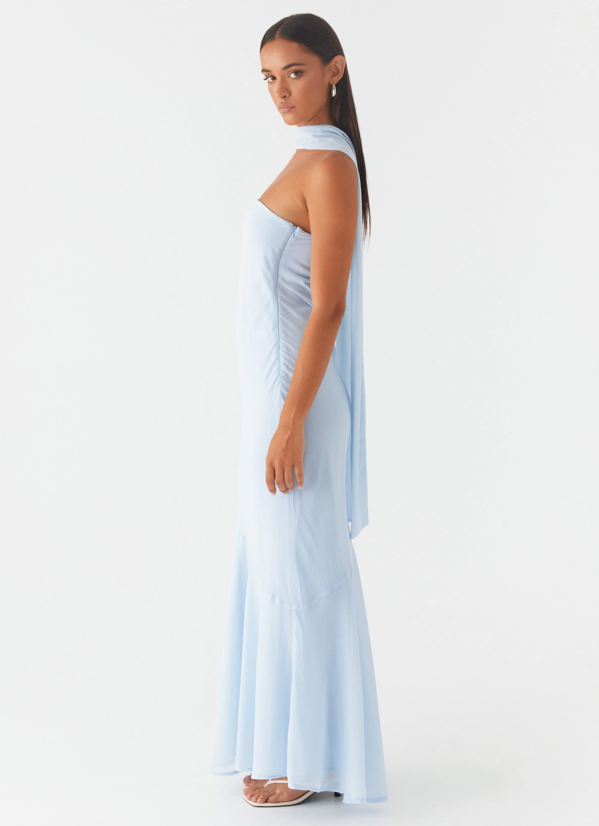 Under The Pagoda Maxi Dress - Blue A Line Cut Perfect Fit Wear