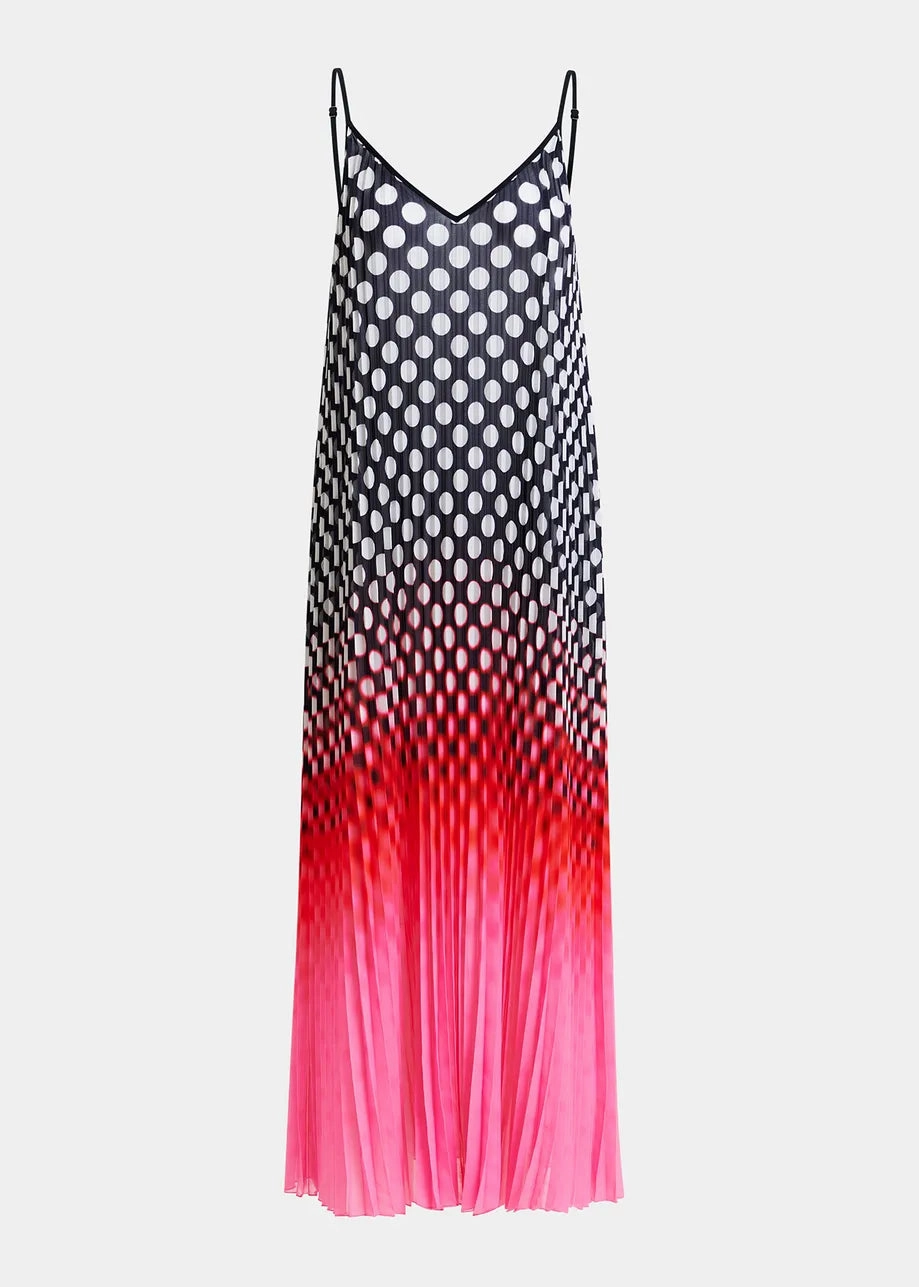 EA Hyacinth Pleated Maxi Dress in Virtual Pink Clean Structure Light Touch