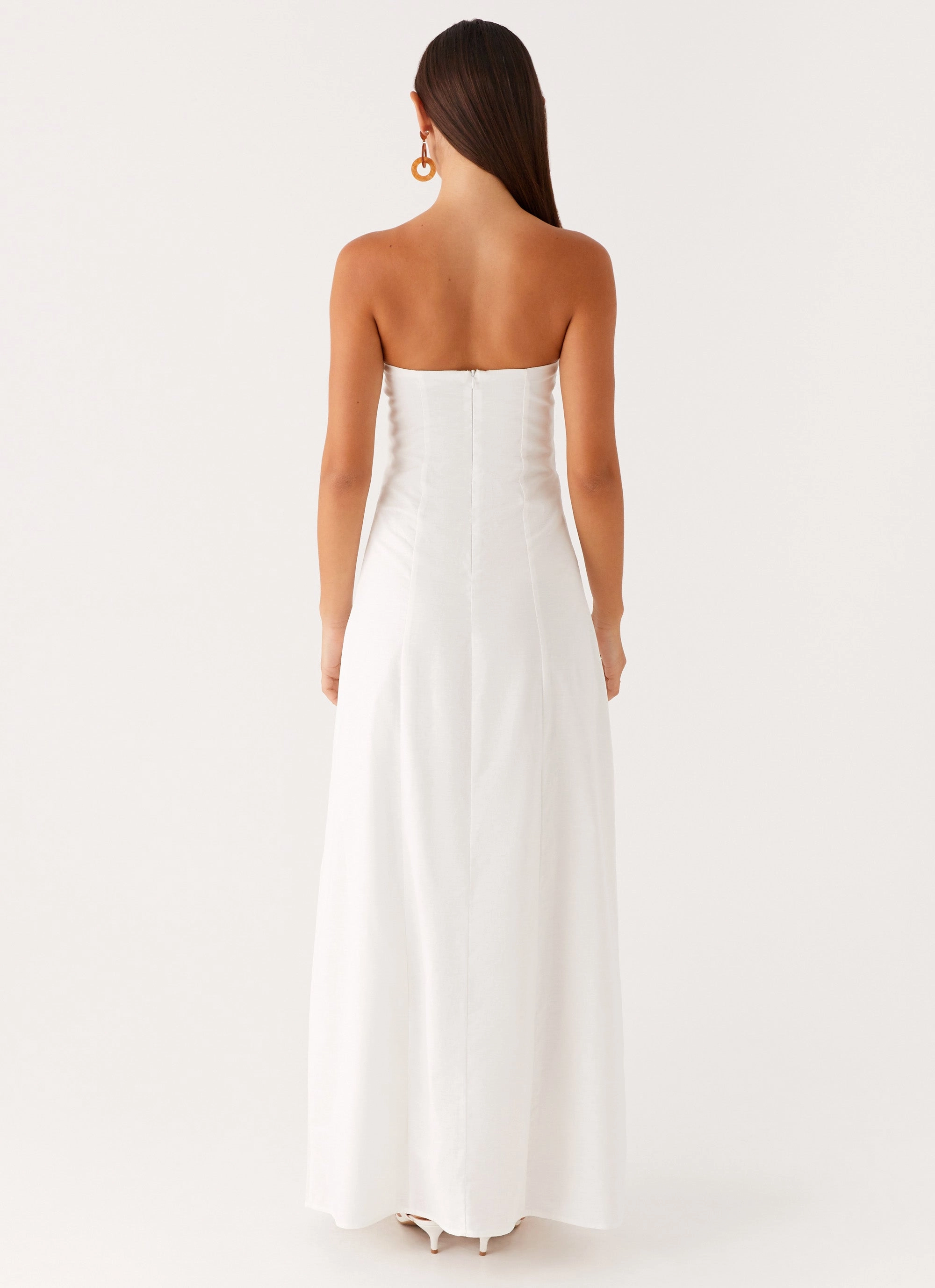 Bohemian-Style Movement Ready Tayla Linen Maxi Dress - White
