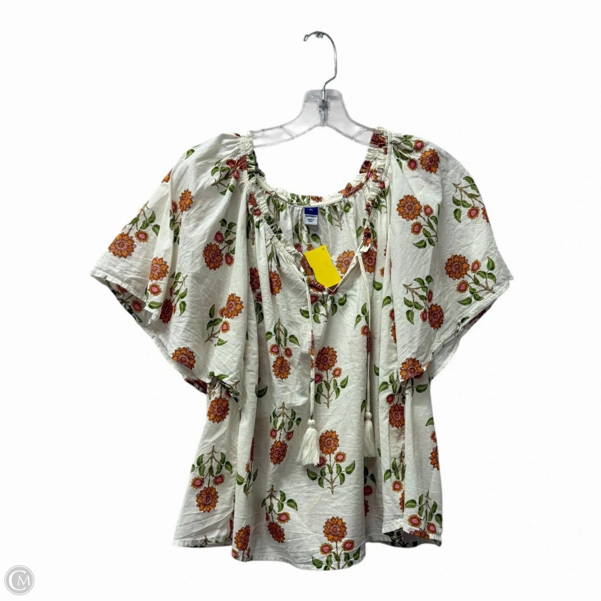 Top 2pc Short Sleeve By Old Navy In Orange & White, Size: Xl Recycled Polyester Thread Ultimate Wear